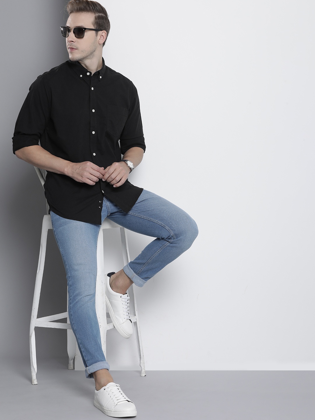 

Nautica Button-Down Slim Fit Casual Shirt, Black