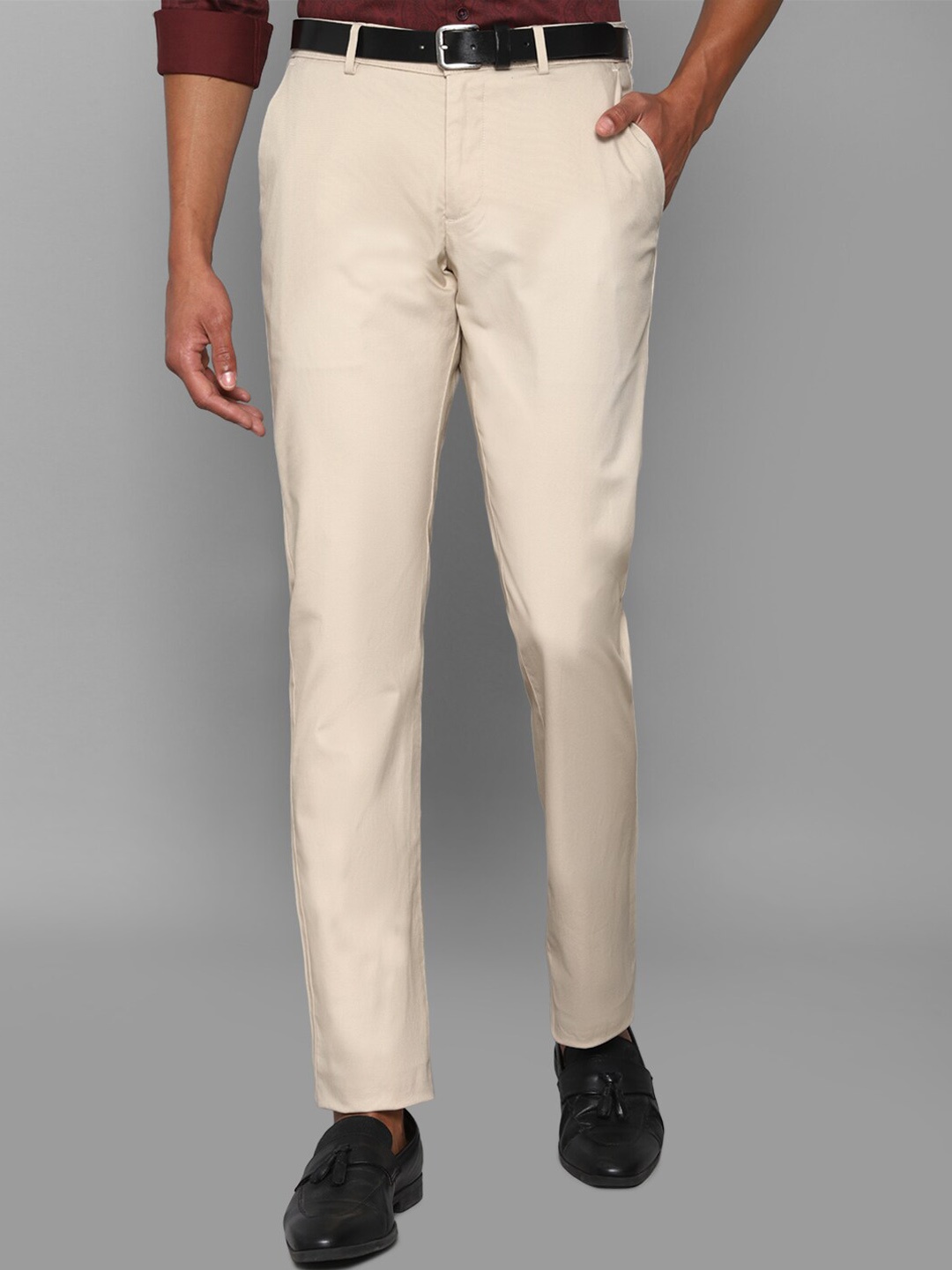 

Allen Solly Men Cream-Coloured Trousers