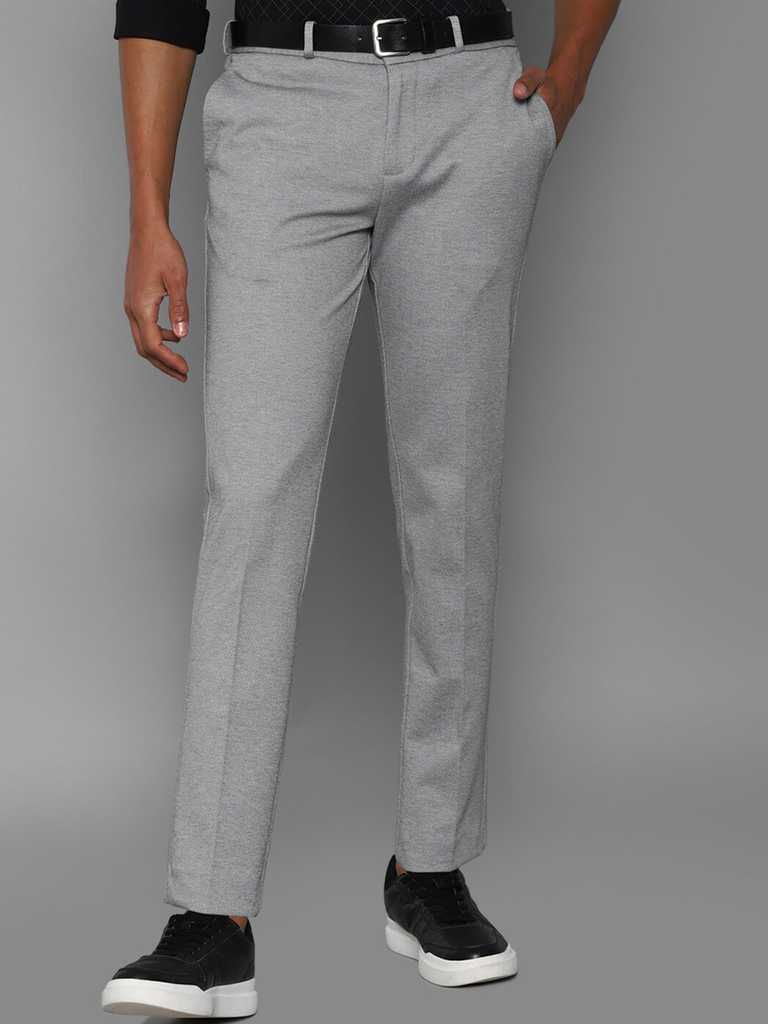 

Allen Solly Men Grey Slim Fit Trousers