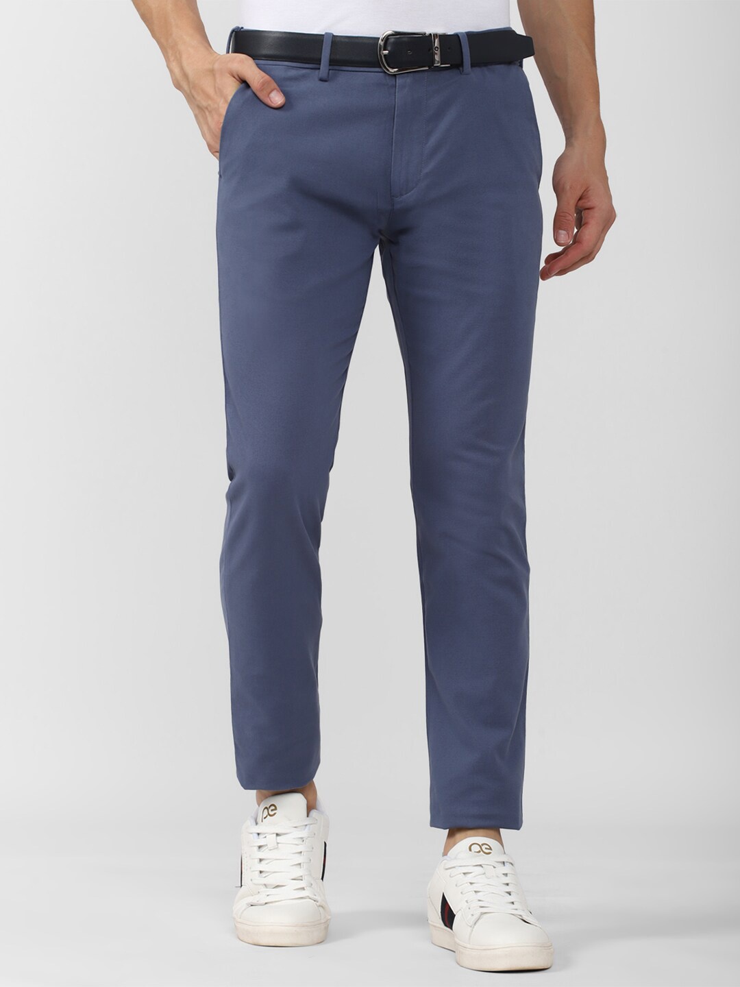 

Peter England Casuals Men Navy Blue Slim Fit Trousers