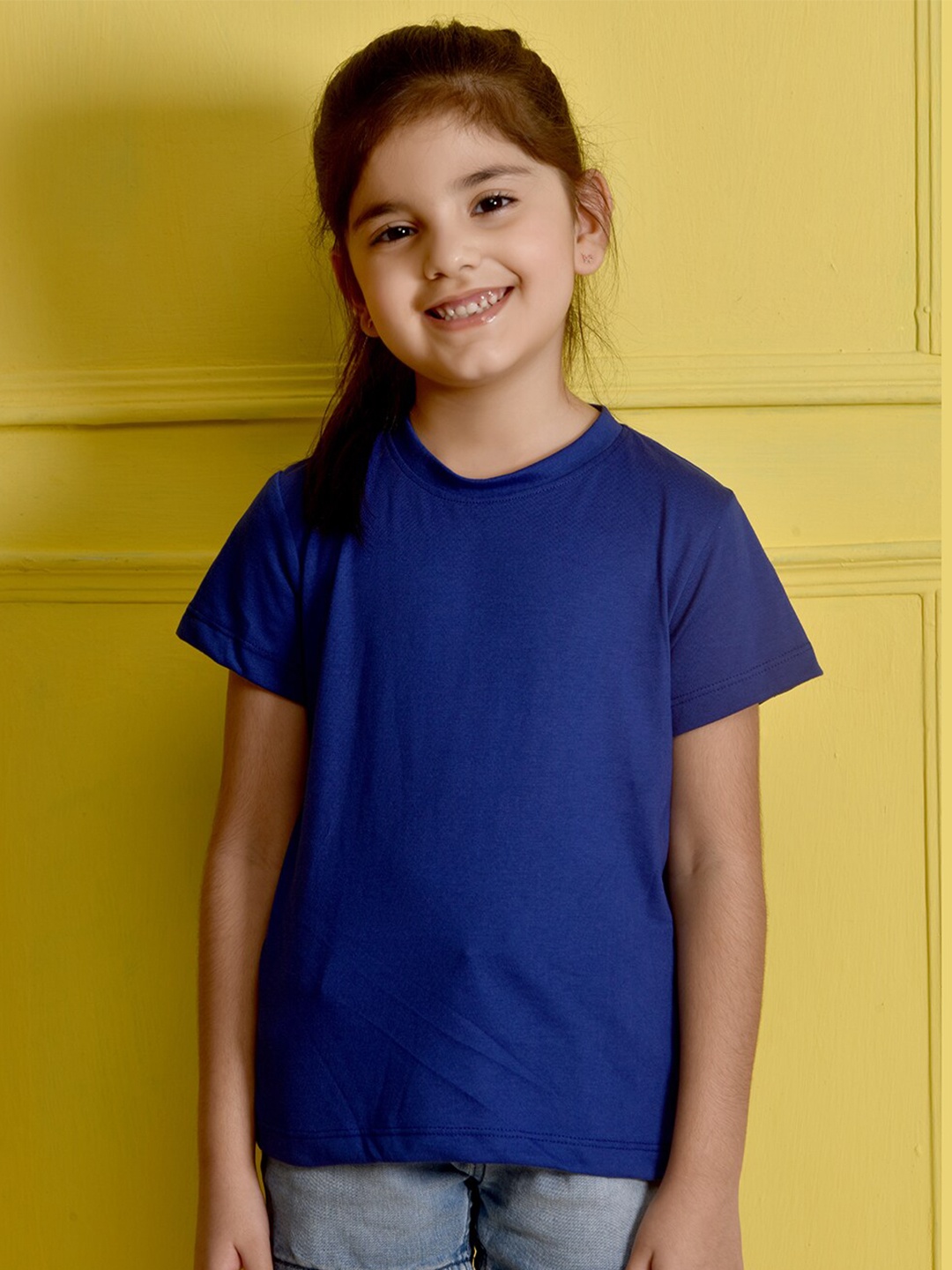 

NUSYL Girls Blue Solid T-shirt