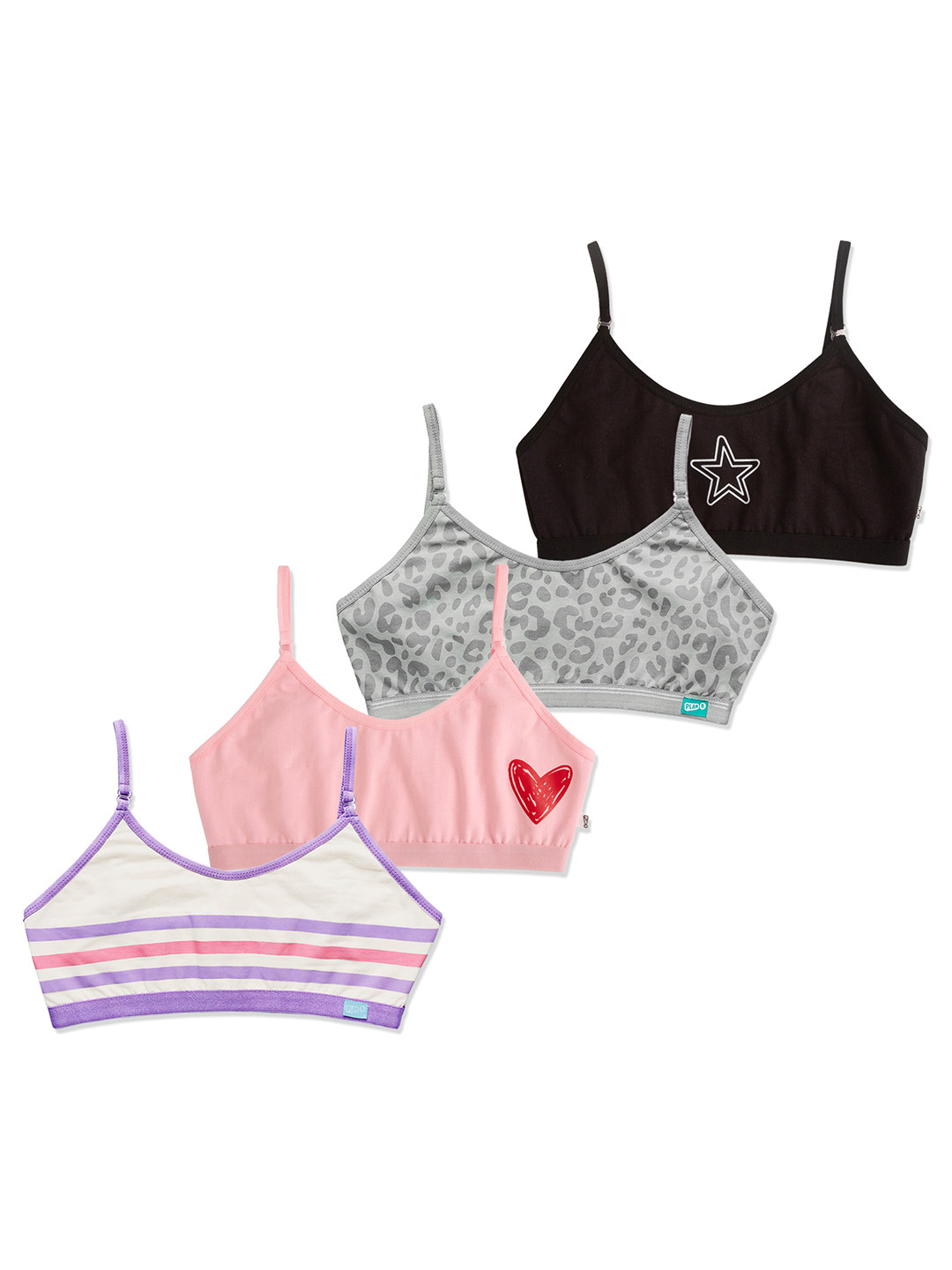 

You Got Plan B Pack of 4 Graphic Printed Anti Microbial Training Bra, Black