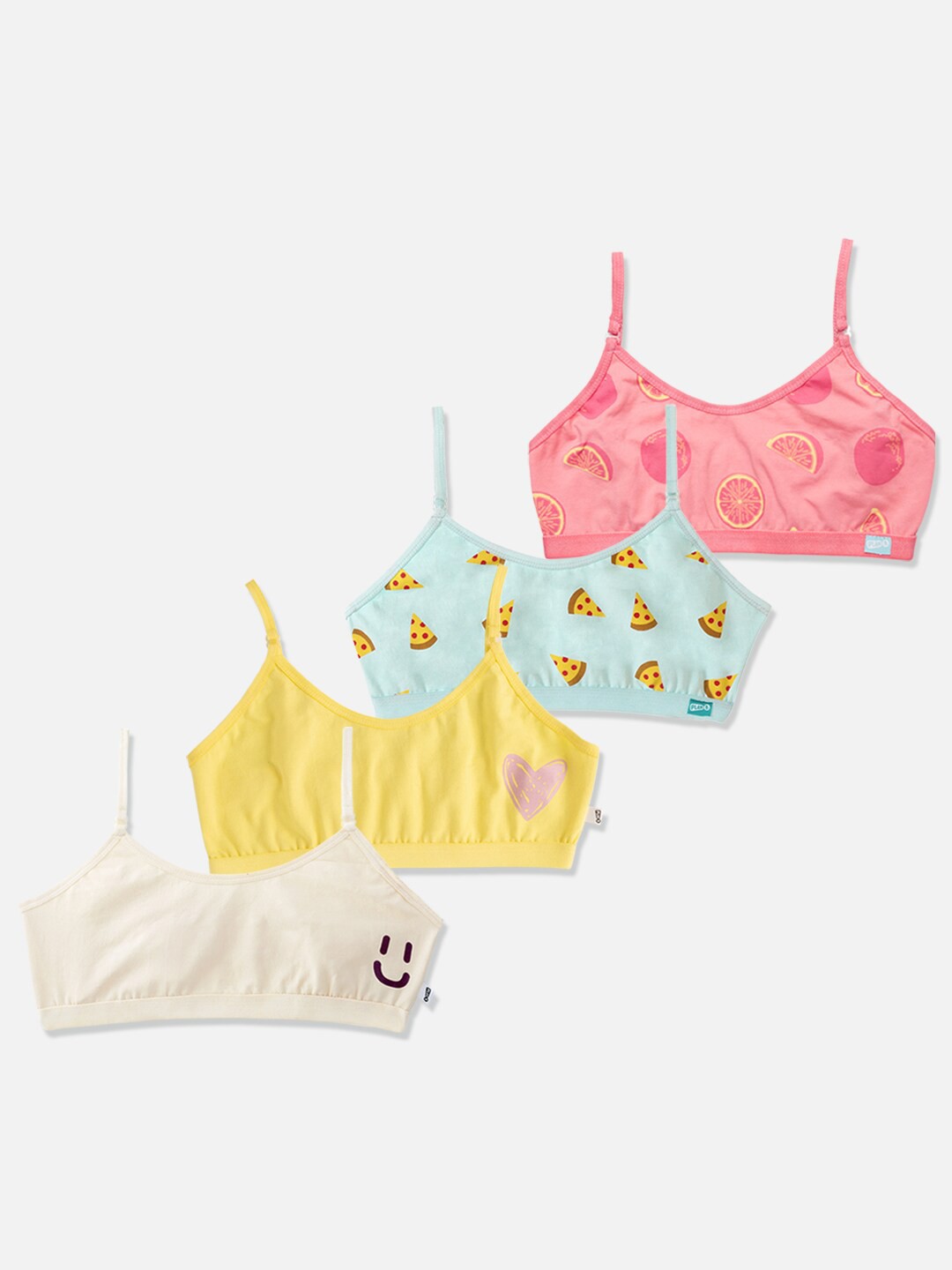 

You Got Plan B Pack of 4 Graphic Printed Anti Microbial Training Bra, Coral