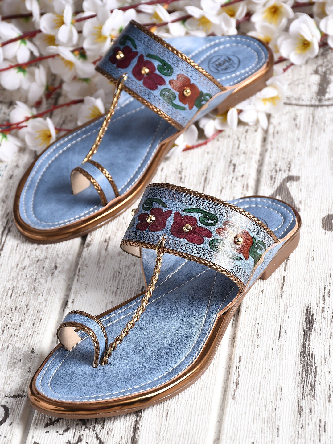 

Try Me Women Blue Ethnic One Toe Flats