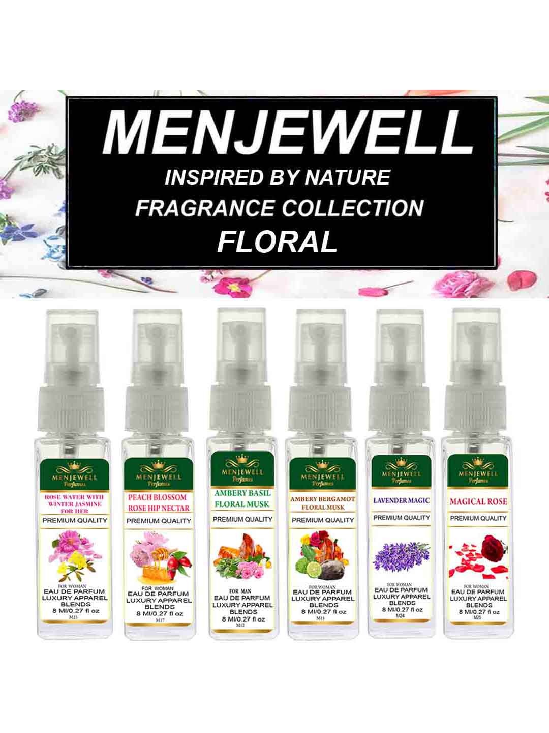 

Menjewell Set Of 6 Yellow Inspired By Nature Floral Eau de Parfum
