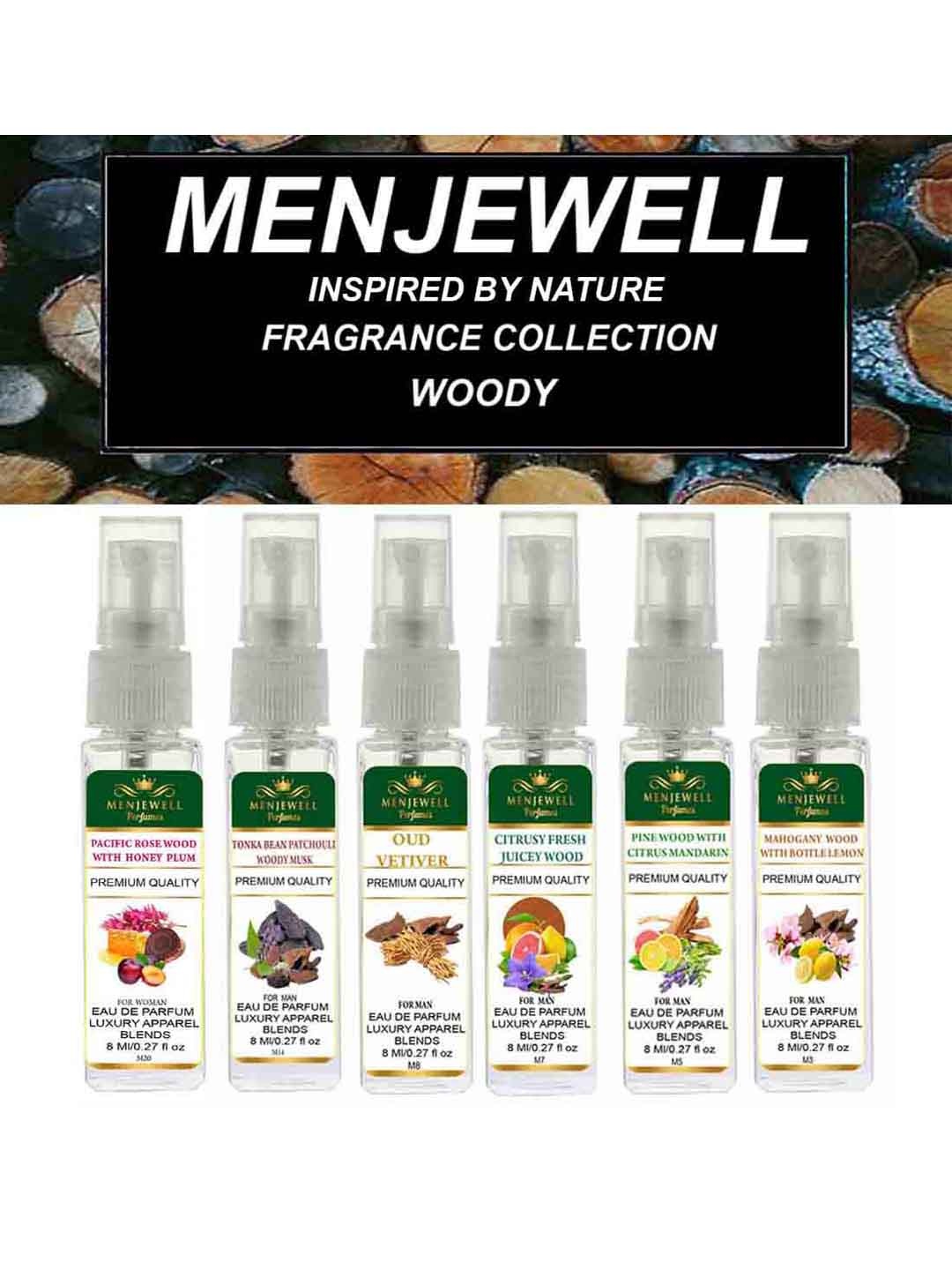 

Menjewell Set Of 6 Yellow Inspired By Nature Woody Perfume Gift