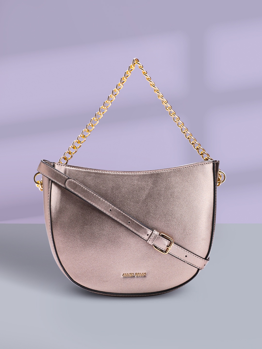 

Allen Solly Solid Sling Bag, Metallic