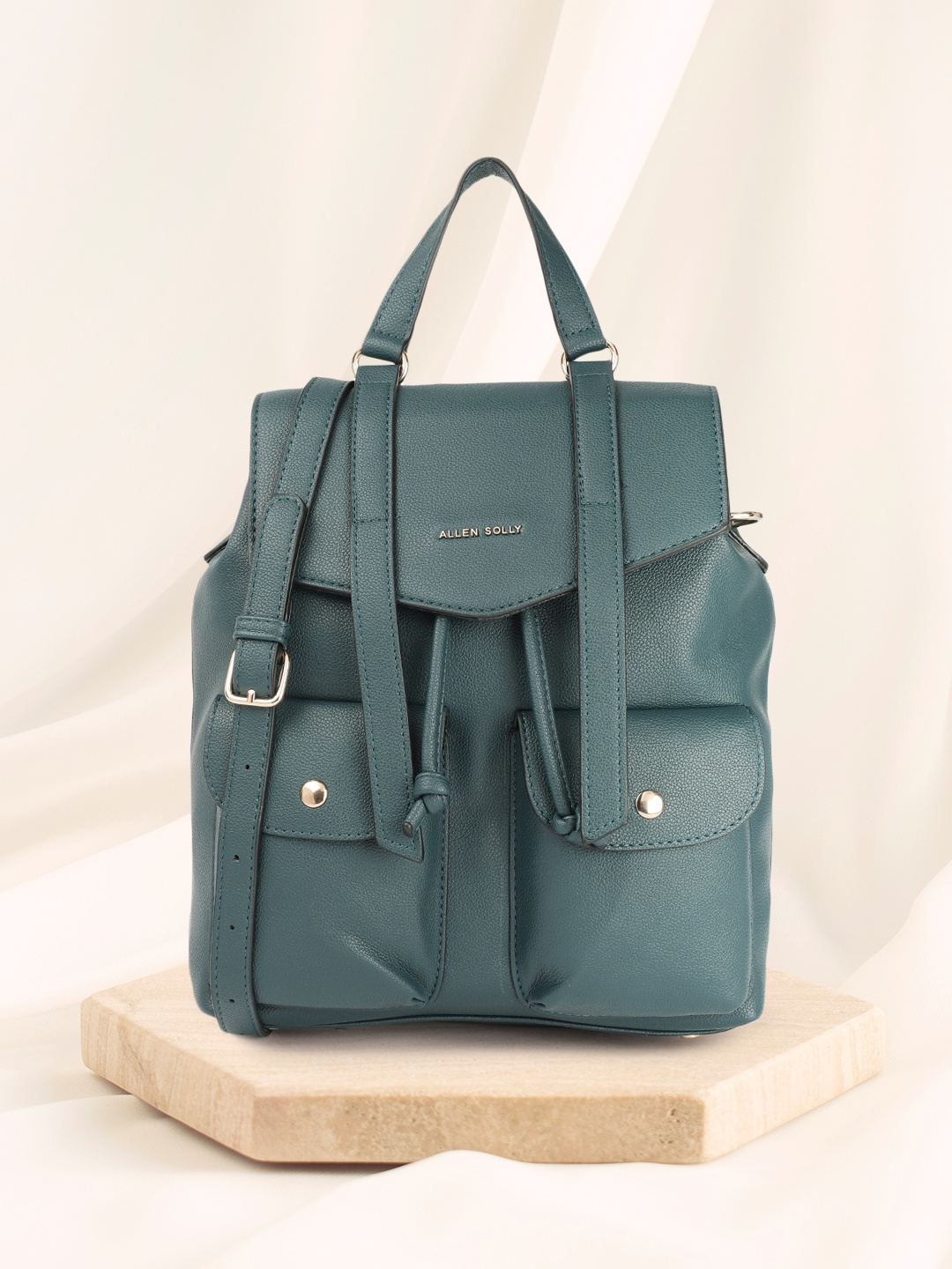 

Allen Solly Women Solid Crossbody Backpack, Teal