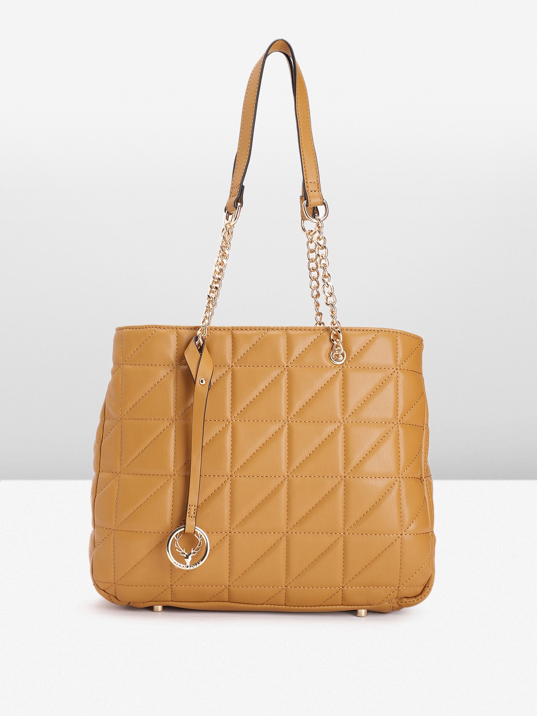 

Allen Solly Structured Shoulder Bag with Quilted Detail, Tan