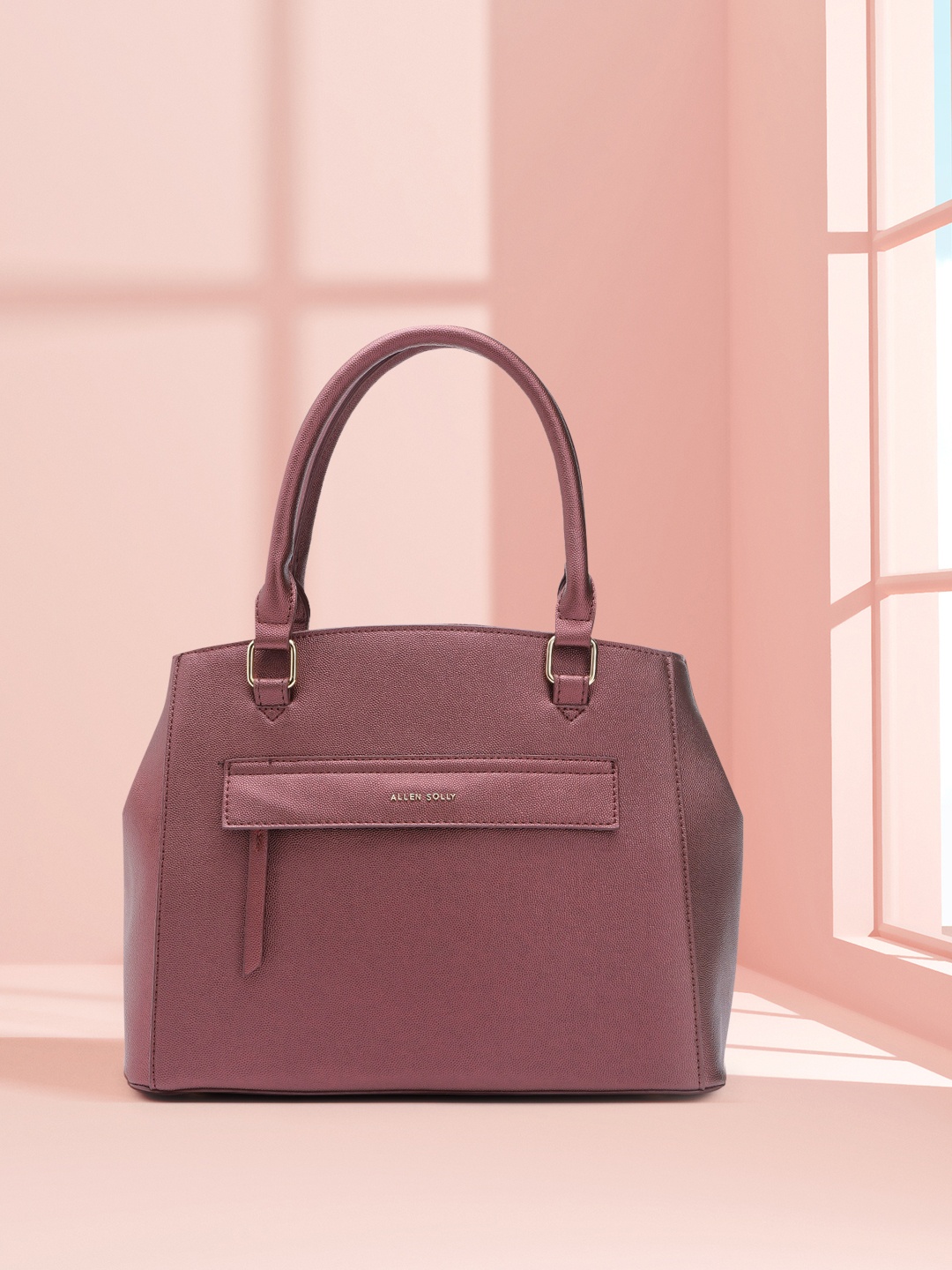 

Allen Solly Solid Handheld Bag, Burgundy