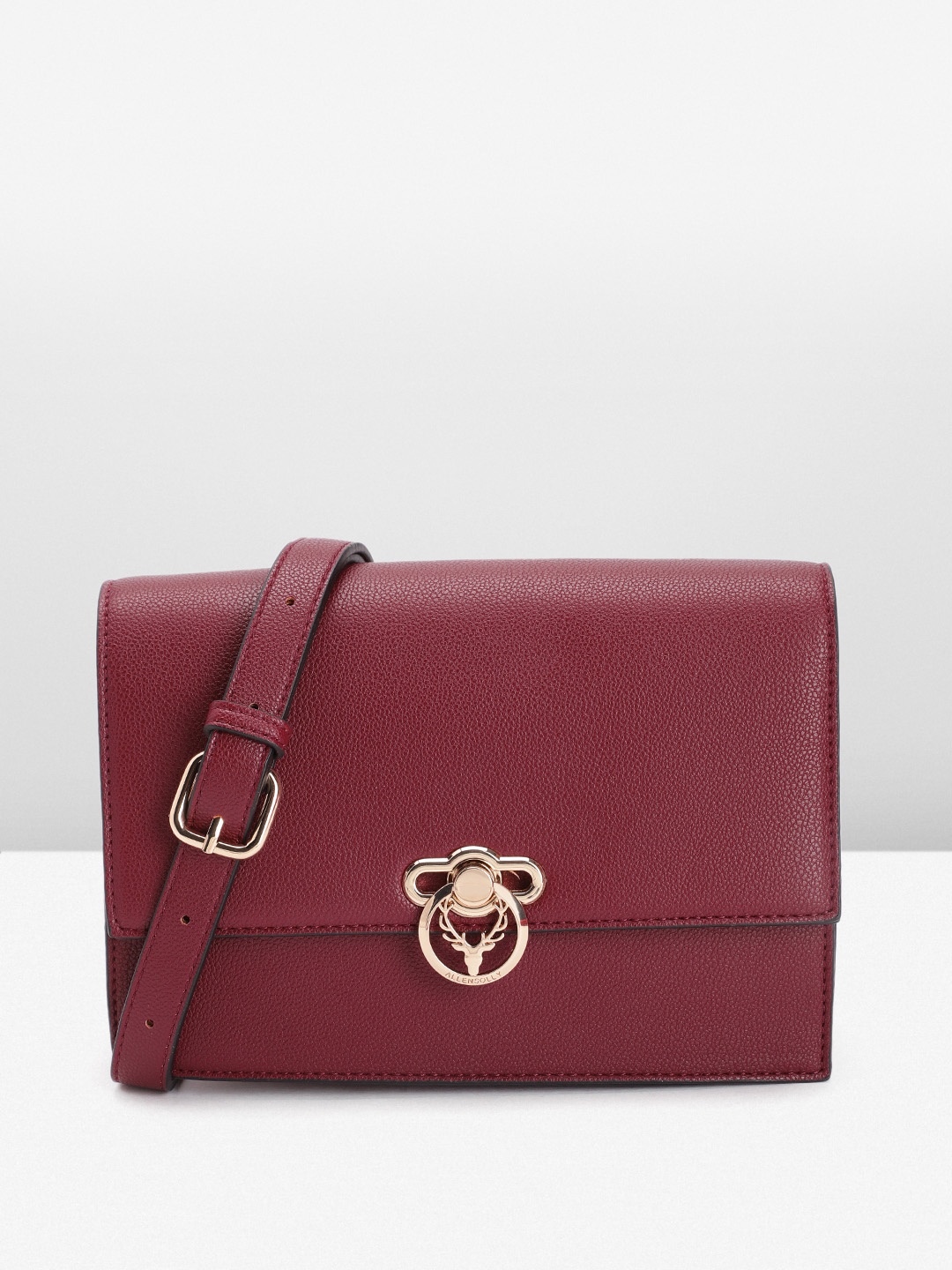 

Allen Solly Structured Sling Bag, Burgundy
