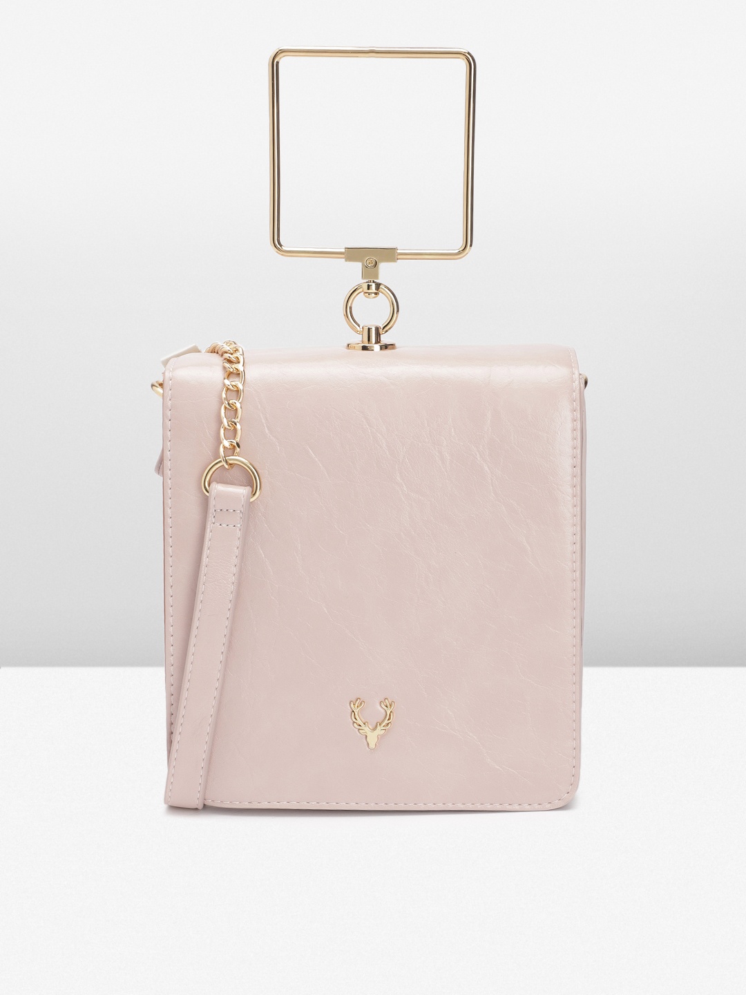 

Allen Solly Textured PU Structured Satchel, Nude