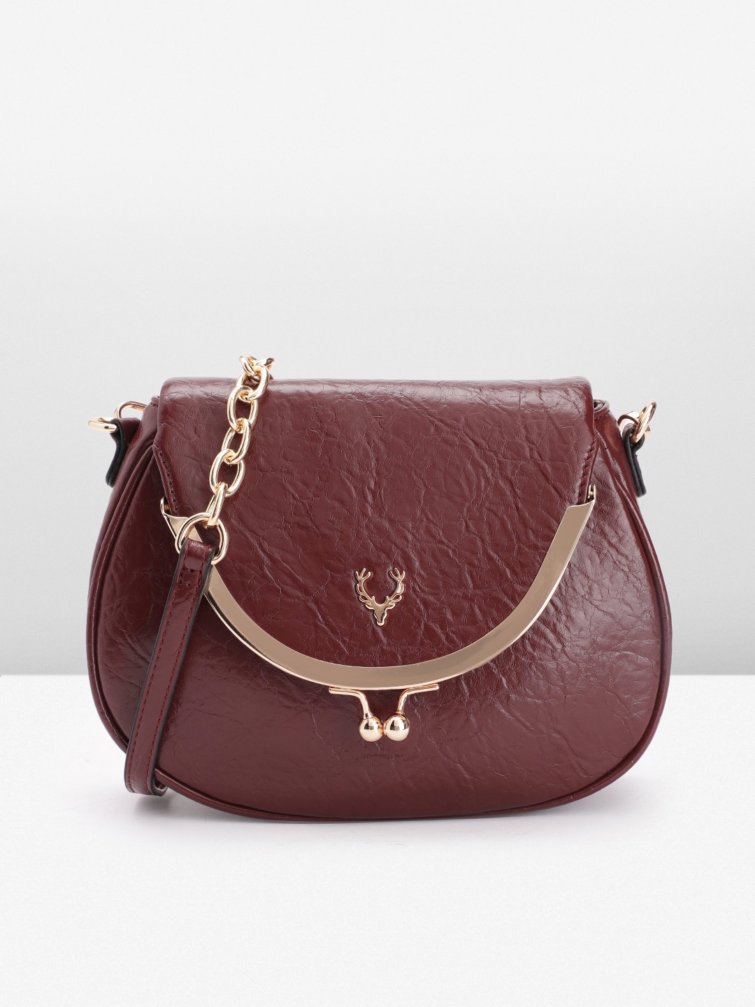 

Allen Solly Women Solid Sling Bag, Burgundy