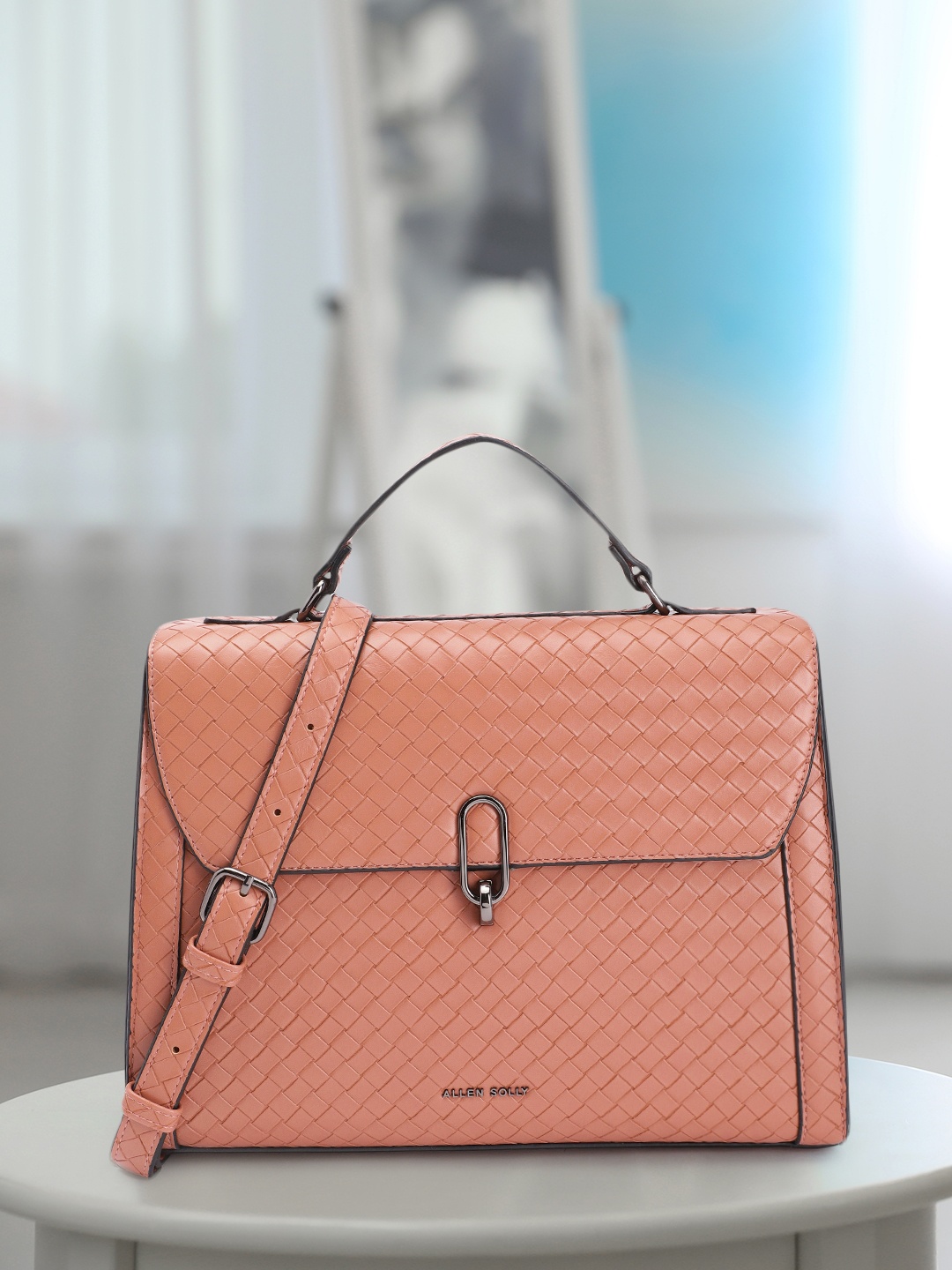 

Allen Solly Textured Satchel, Rose