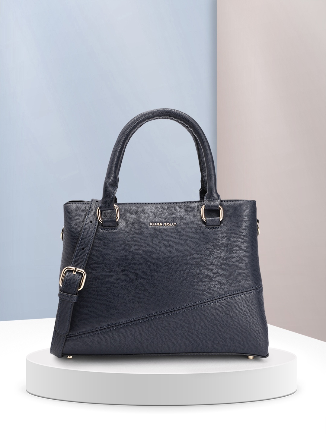 

Allen Solly Textured Handheld Bag, Navy blue