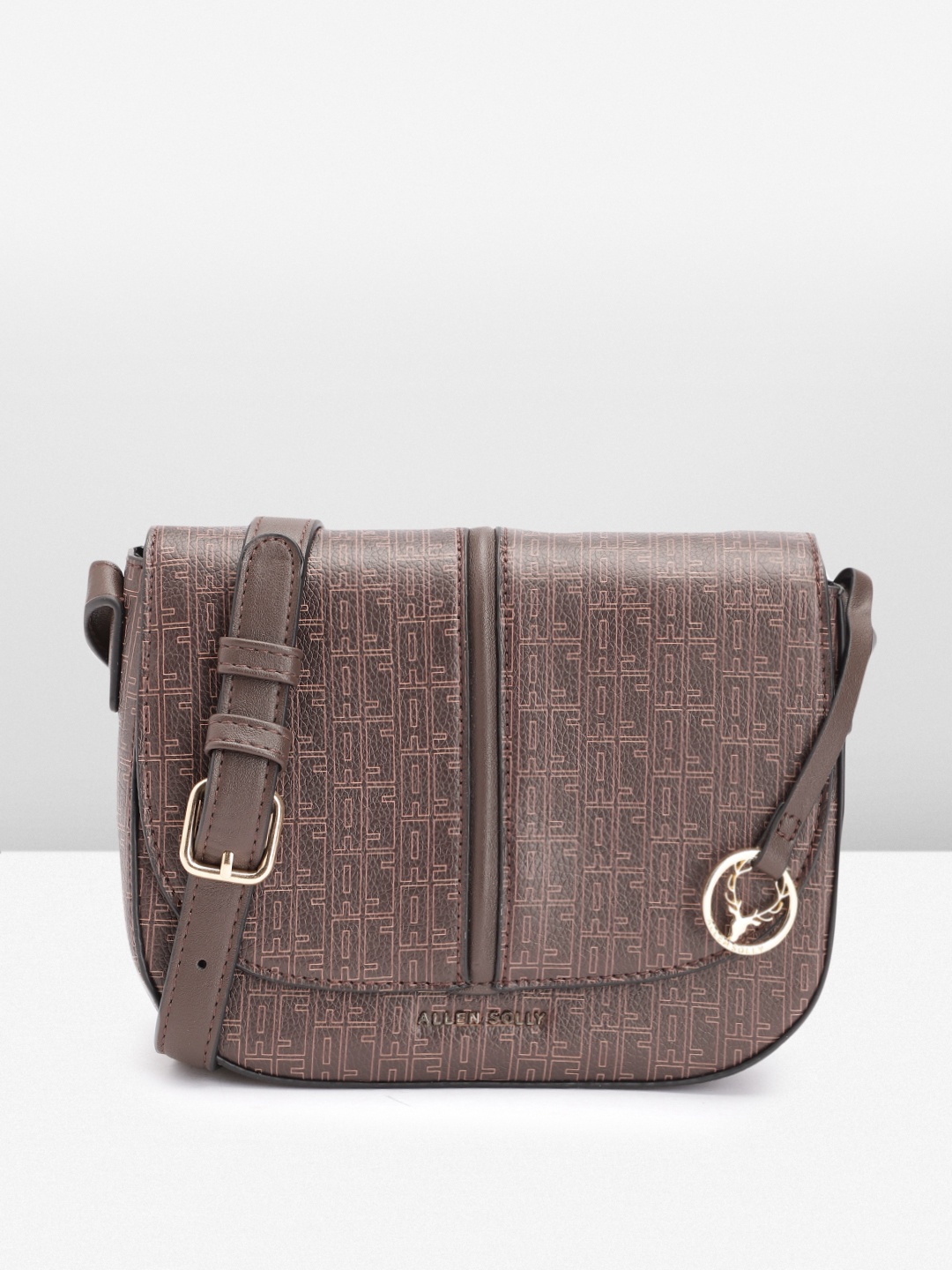 

Allen Solly Brand Logo Printed Sling Bag, Brown