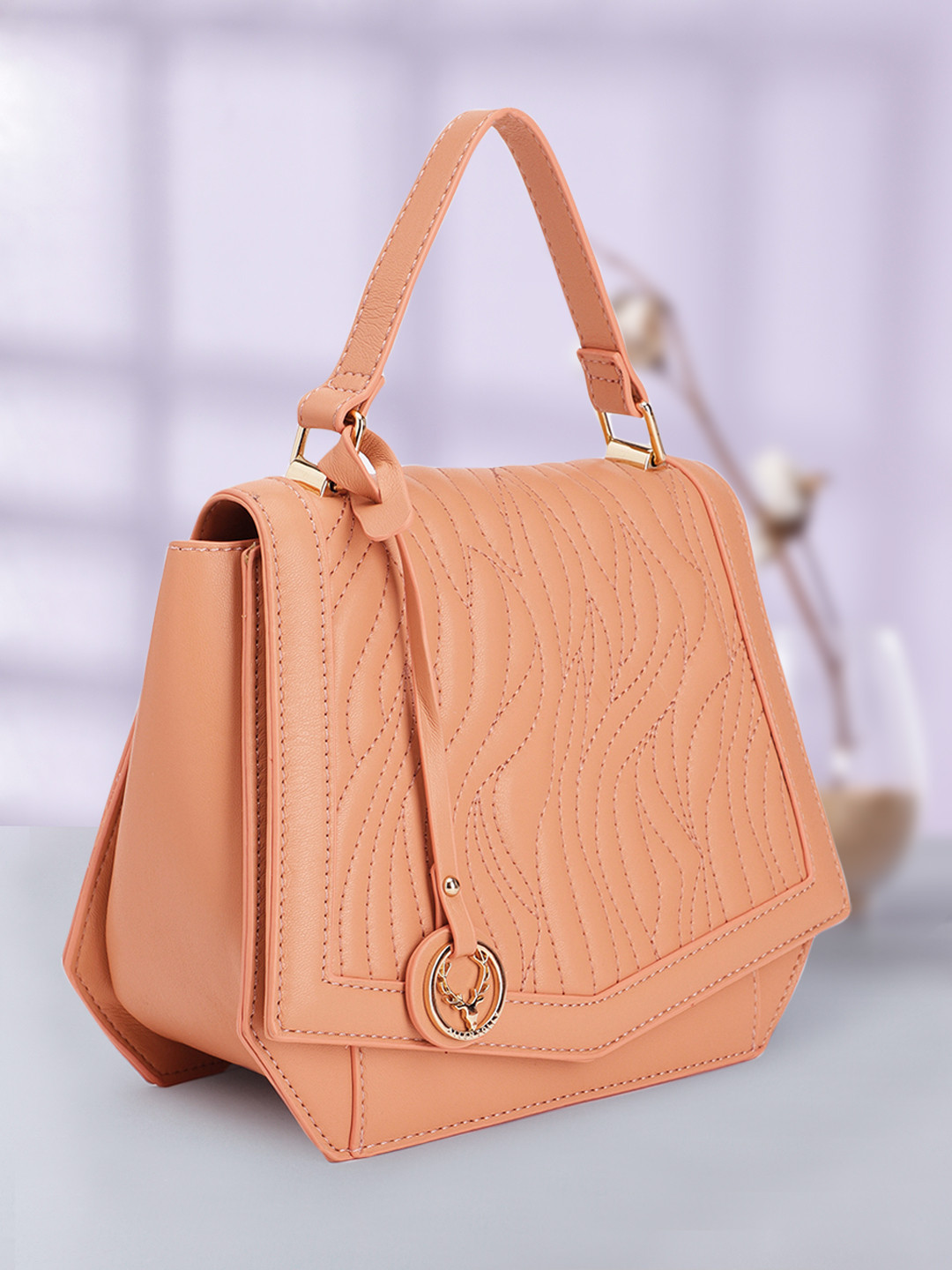

Allen Solly Textured Satchel, Beige