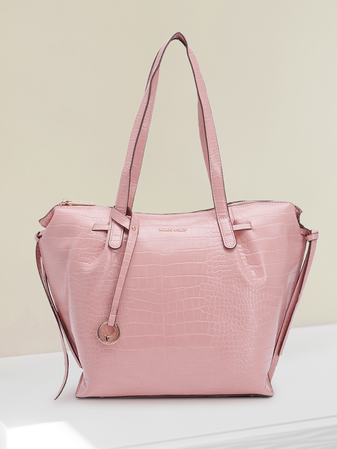 

Allen Solly Animal Textured Structured Shoulder Bag, Pink