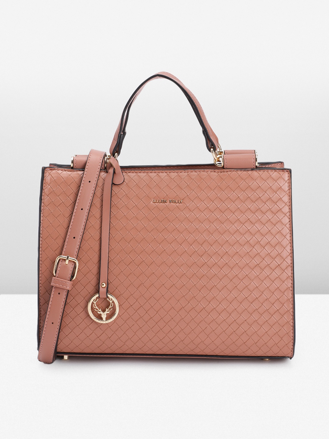 

Allen Solly Textured Handheld Bag, Pink