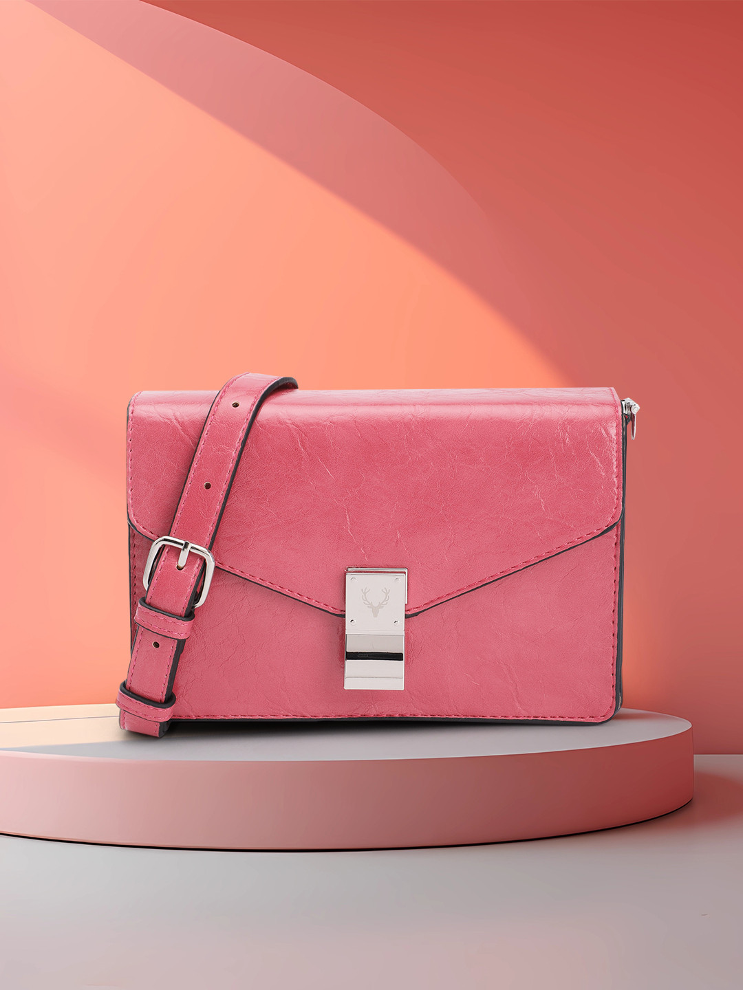 

Allen Solly Structured Sling Bag, Fuchsia