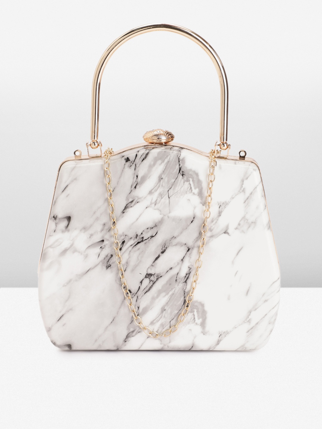 

Allen Solly Textured Purse Clutch With Wrist Loop, White