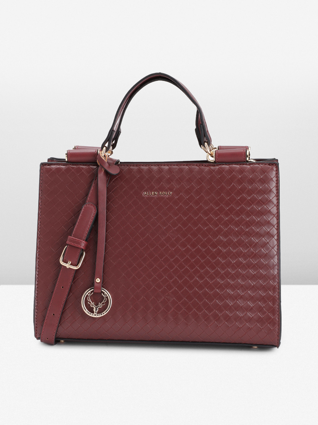 

Allen Solly Textured Handheld Bag, Burgundy
