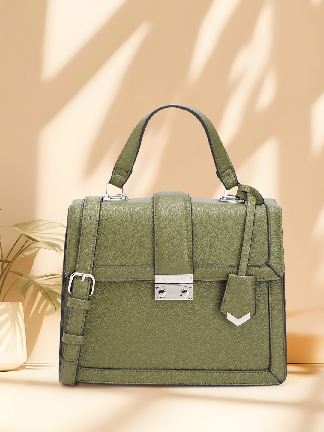 

Allen Solly Textured Satchel, Olive