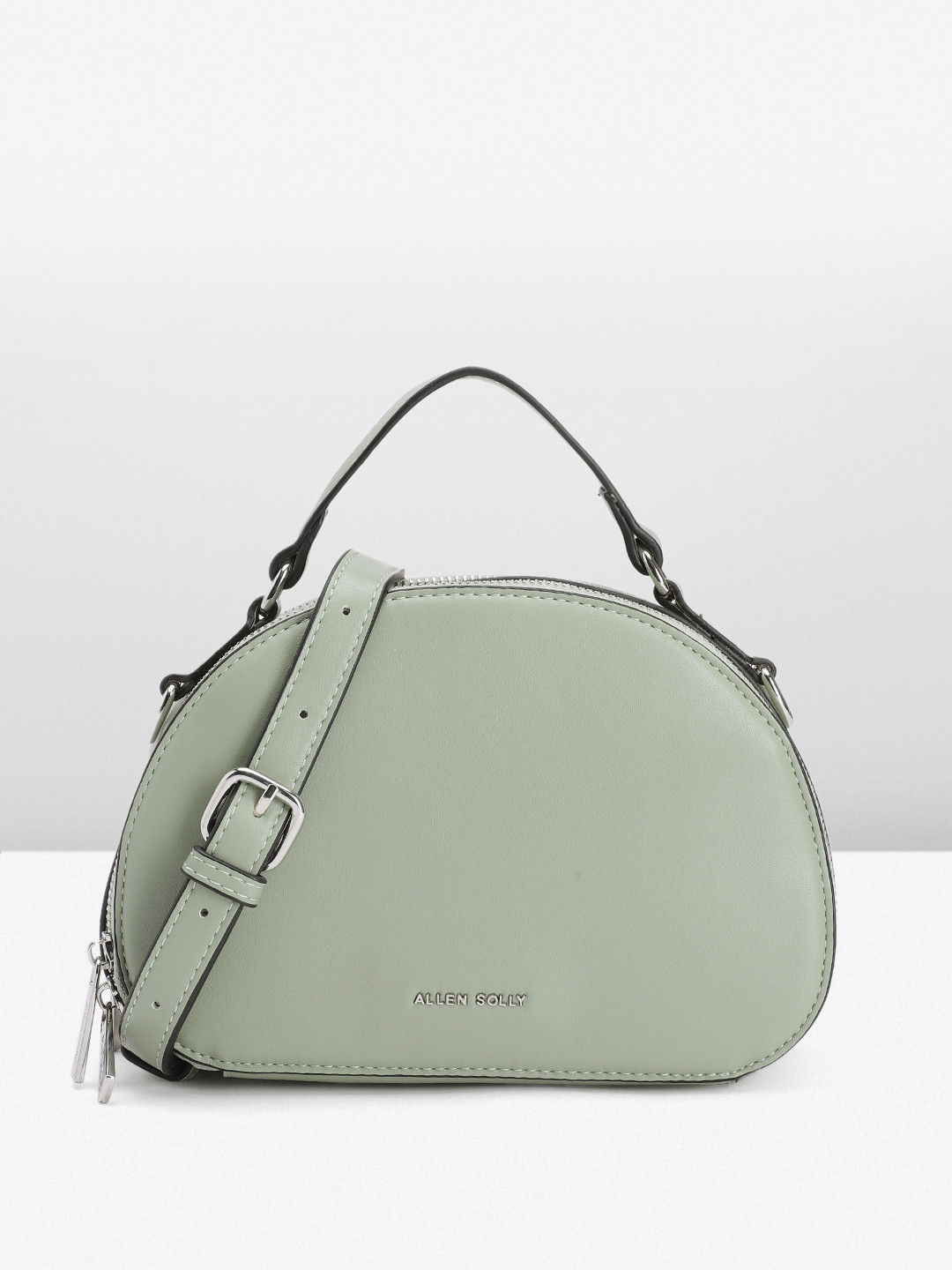 

Allen Solly Solid PU Structured Handheld Bag, Green