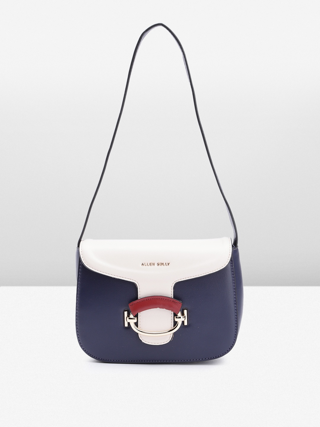 

Allen Solly Structured Sling Bag with Contrast T-Flap, Navy blue