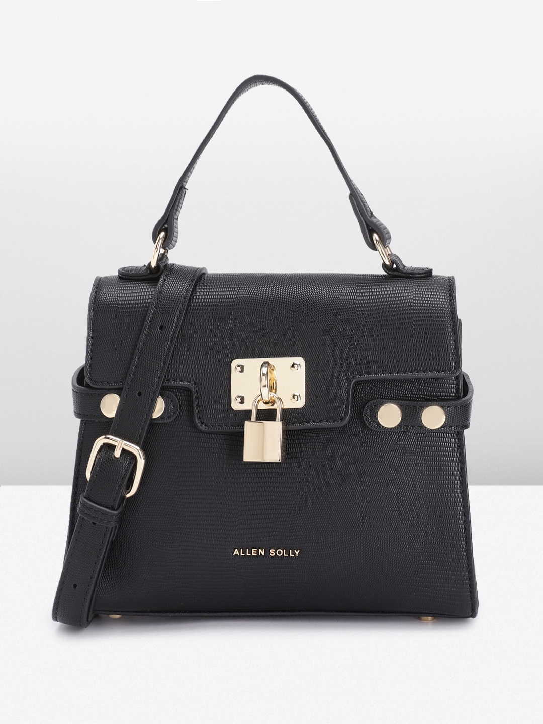 

Allen Solly Black Textured Satchel