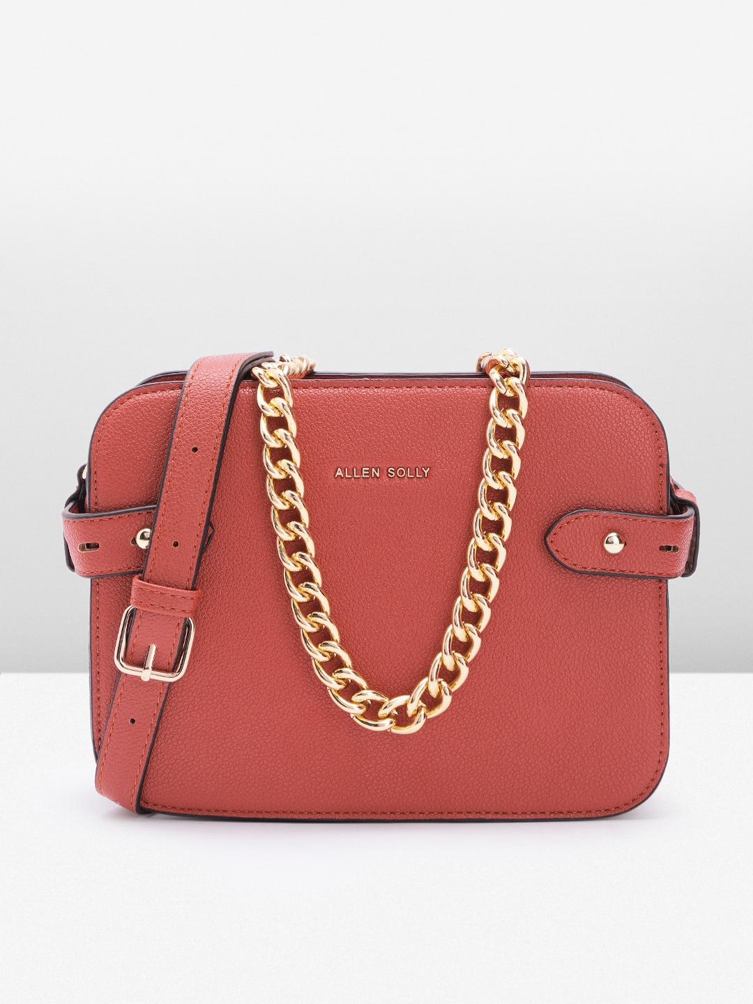 

Allen Solly Solid Sling Bag, Rust