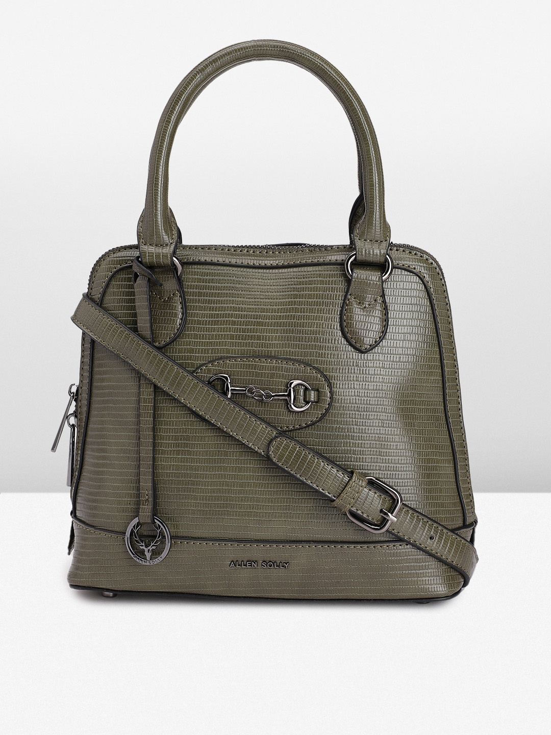 

Allen Solly Textured Handheld Bag, Olive