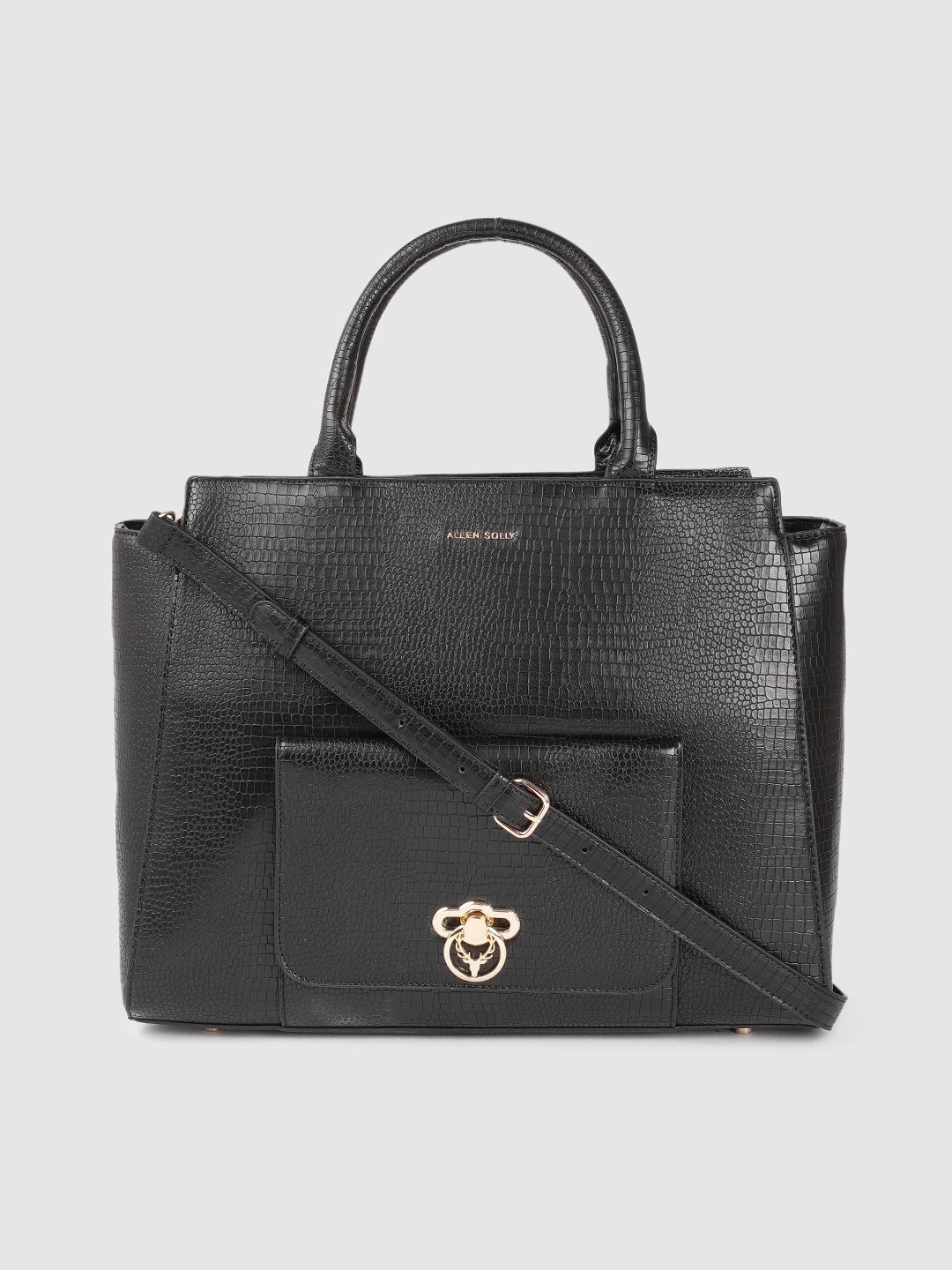 

Allen Solly Black Textured Handheld Bag