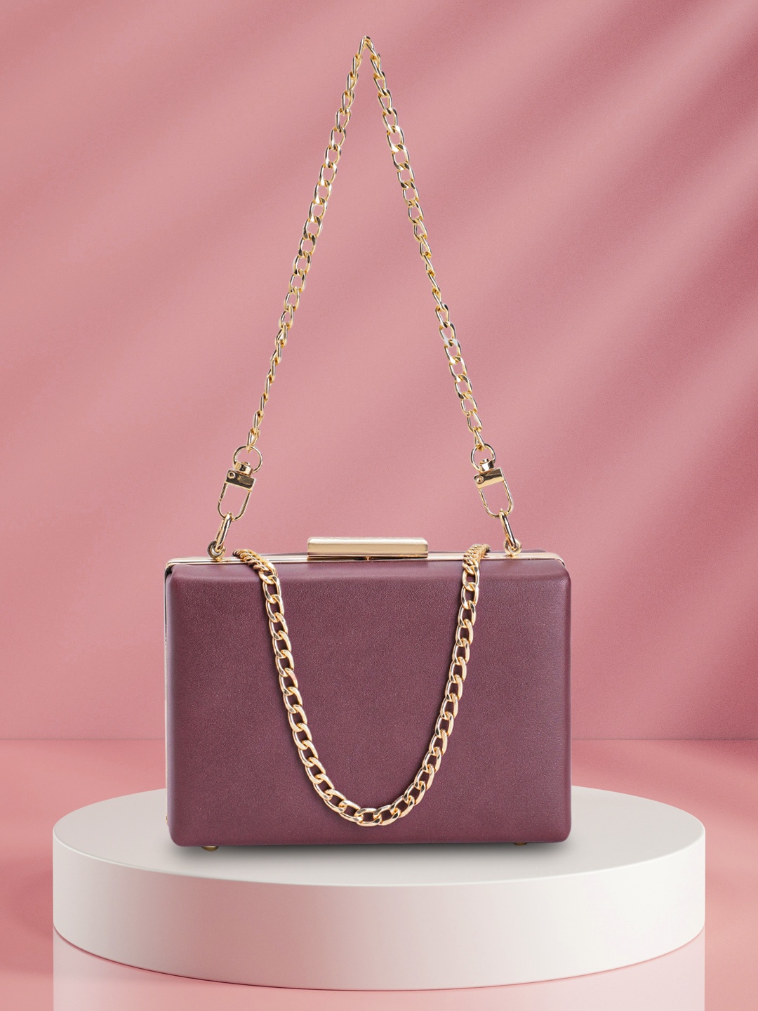 

Allen Solly Women Box Clutch, Burgundy