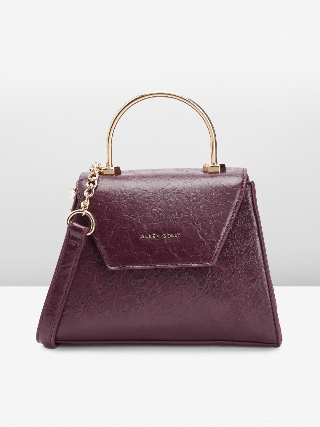 

Allen Solly Textured PU Structured Satchel, Burgundy