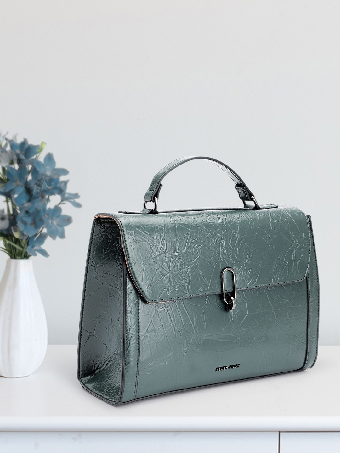 

Allen Solly Textured Satchel, Green