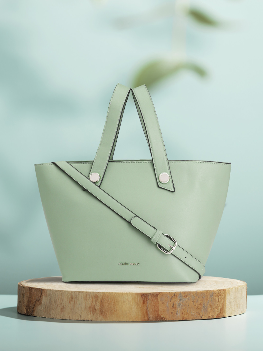 

Allen Solly Solid Handheld Bag, Green