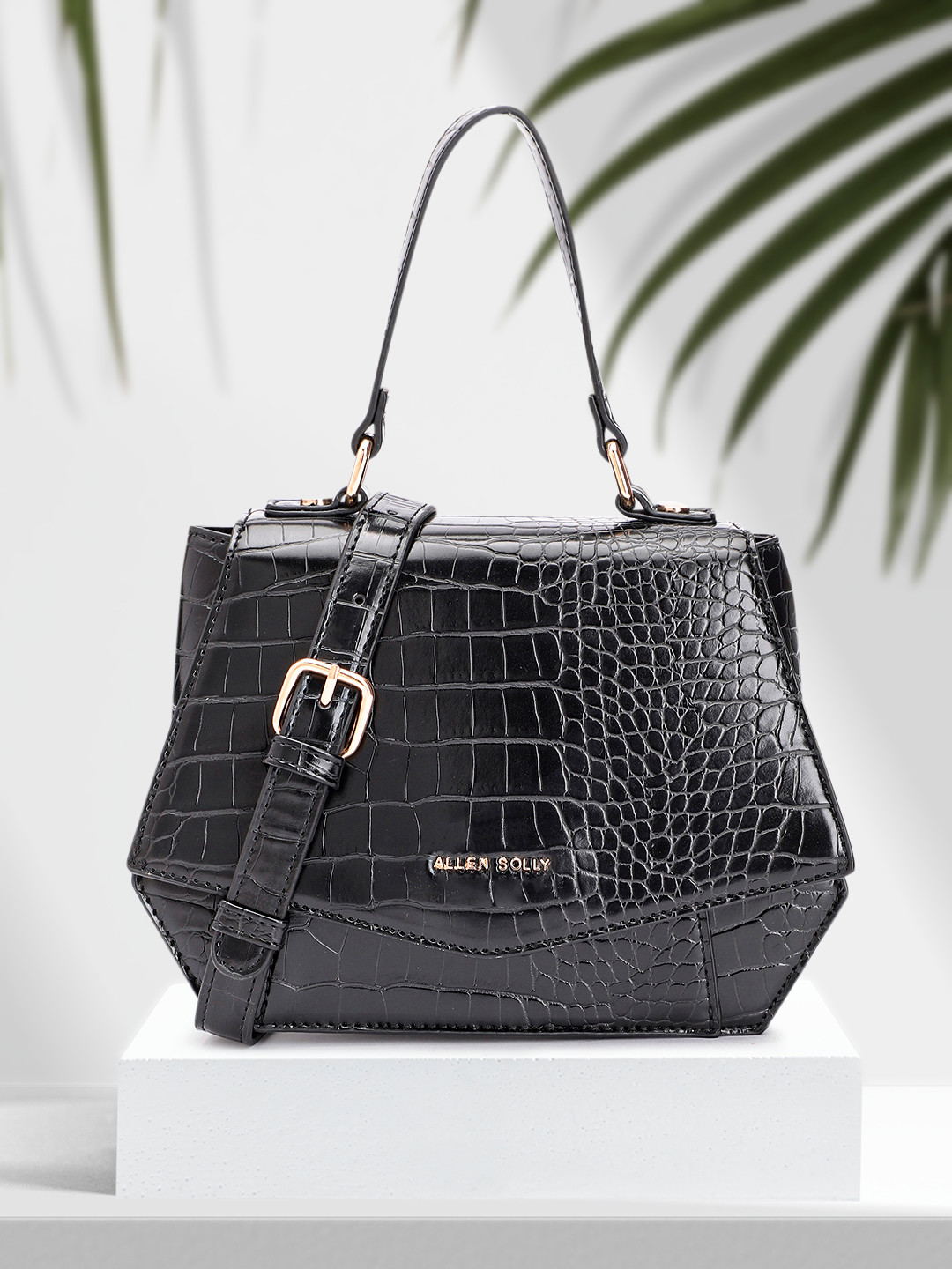 

Allen Solly Women Textured Satchel, Black