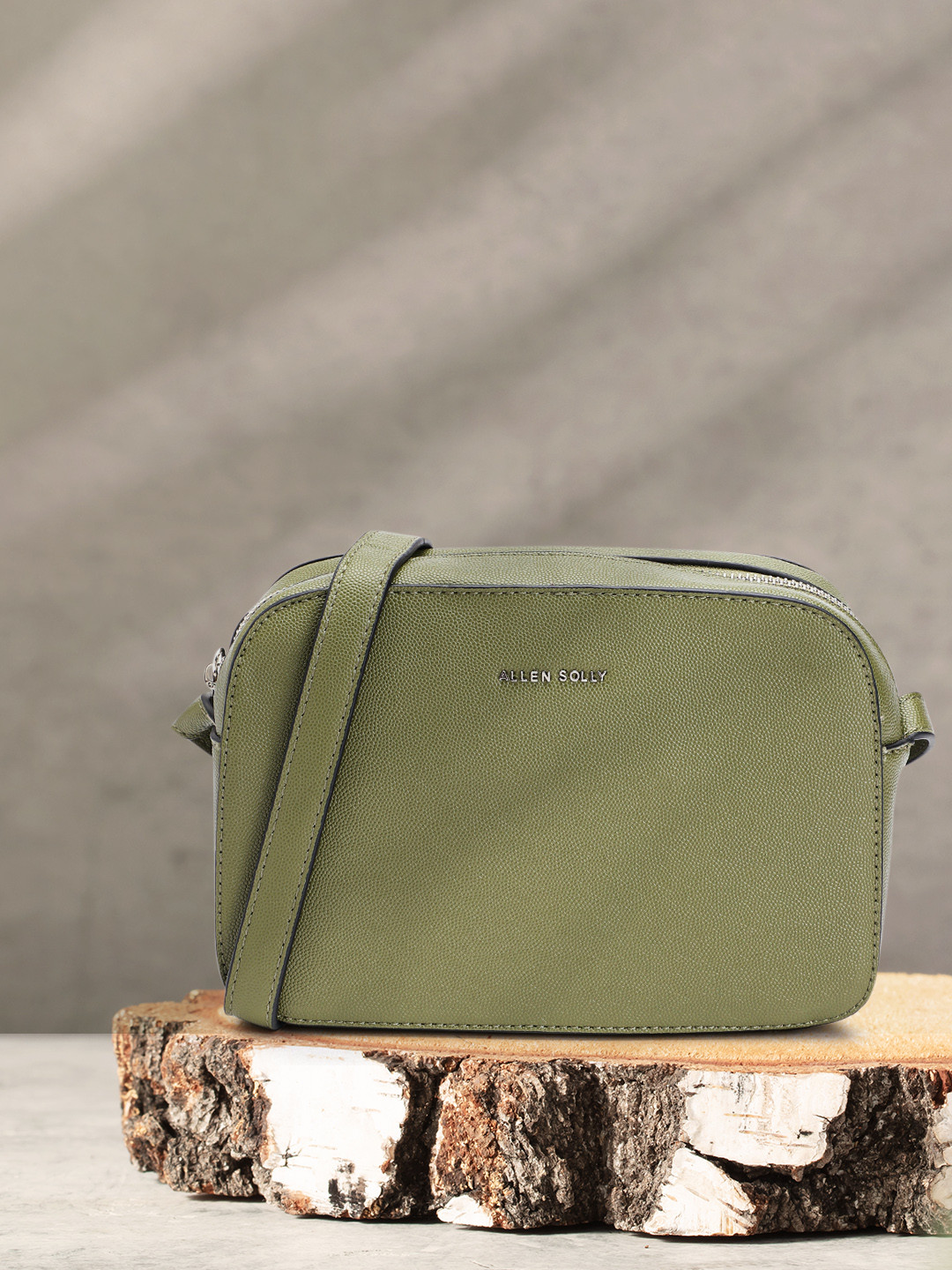 

Allen Solly Textured Sling Bag, Olive