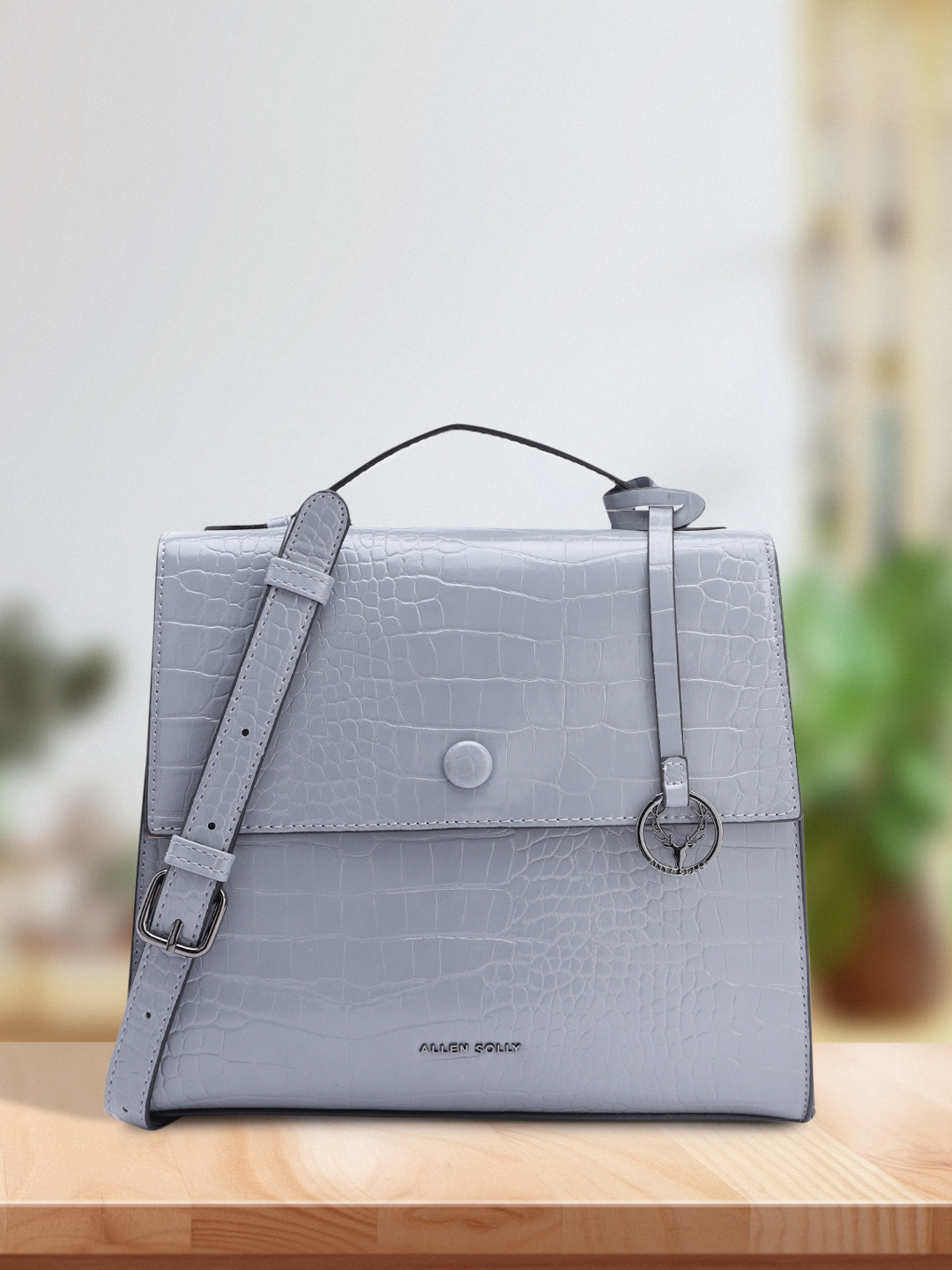 

Allen Solly Animal Textured Satchel, Grey