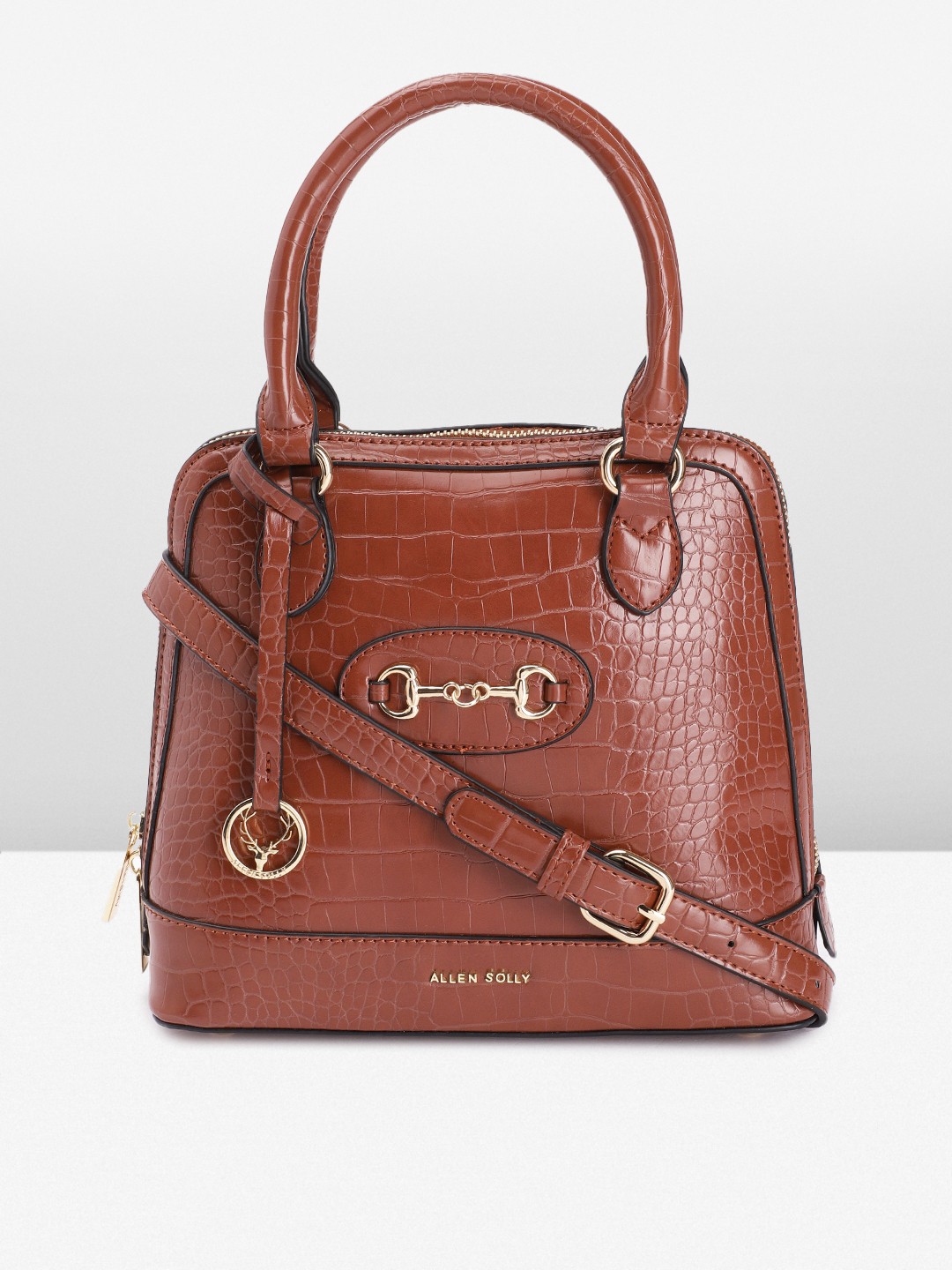 

Allen Solly Animal Textured Structured Handheld Bag, Brown