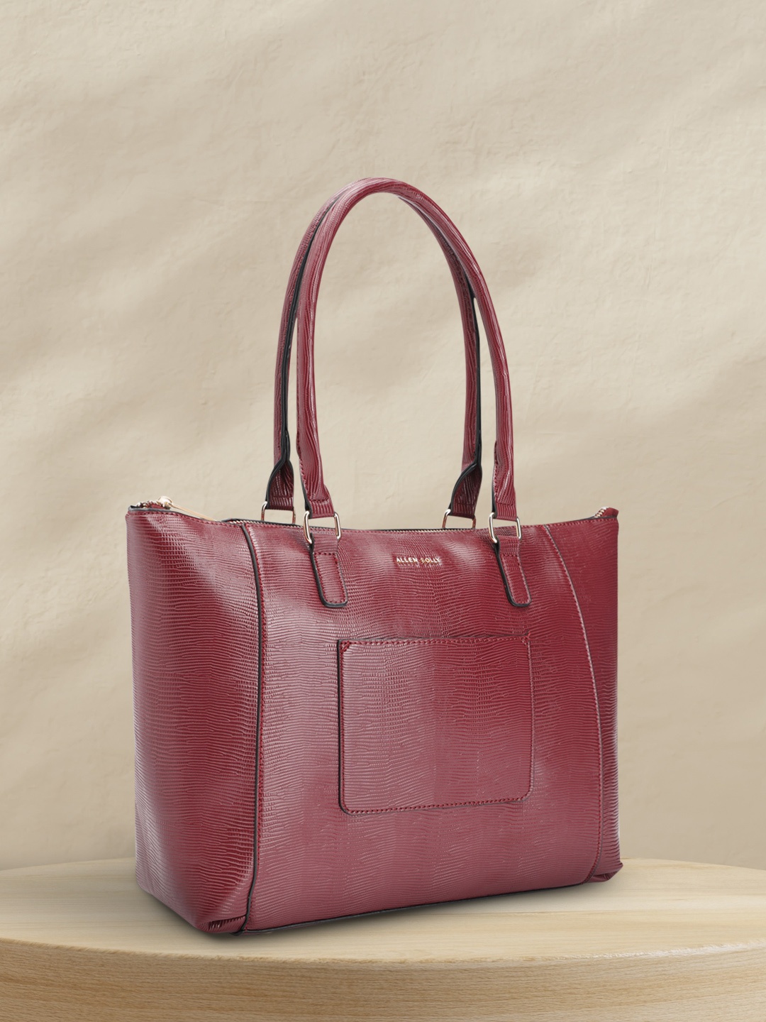 

Allen Solly Textured PU Structured Shoulder Bag, Maroon