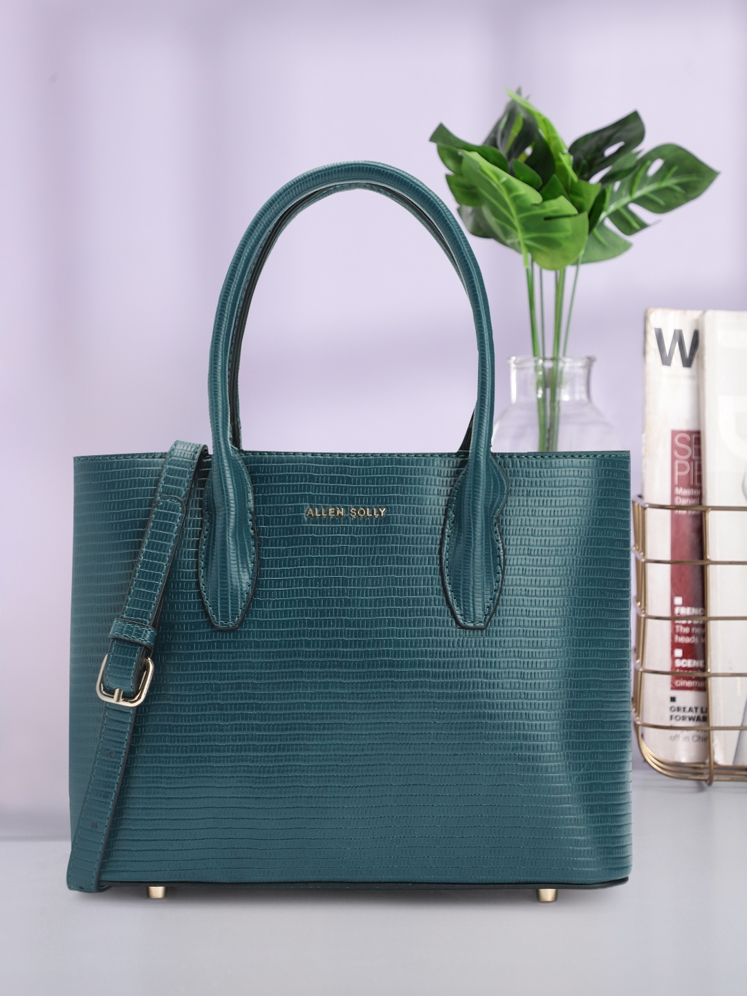 

Allen Solly Structured Handheld Bag, Green
