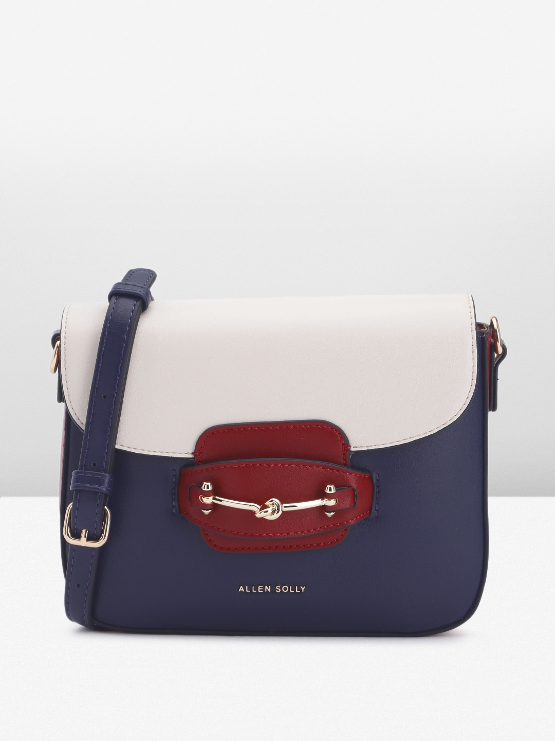 

Allen Solly Colourblocked Sling Bag, Navy blue