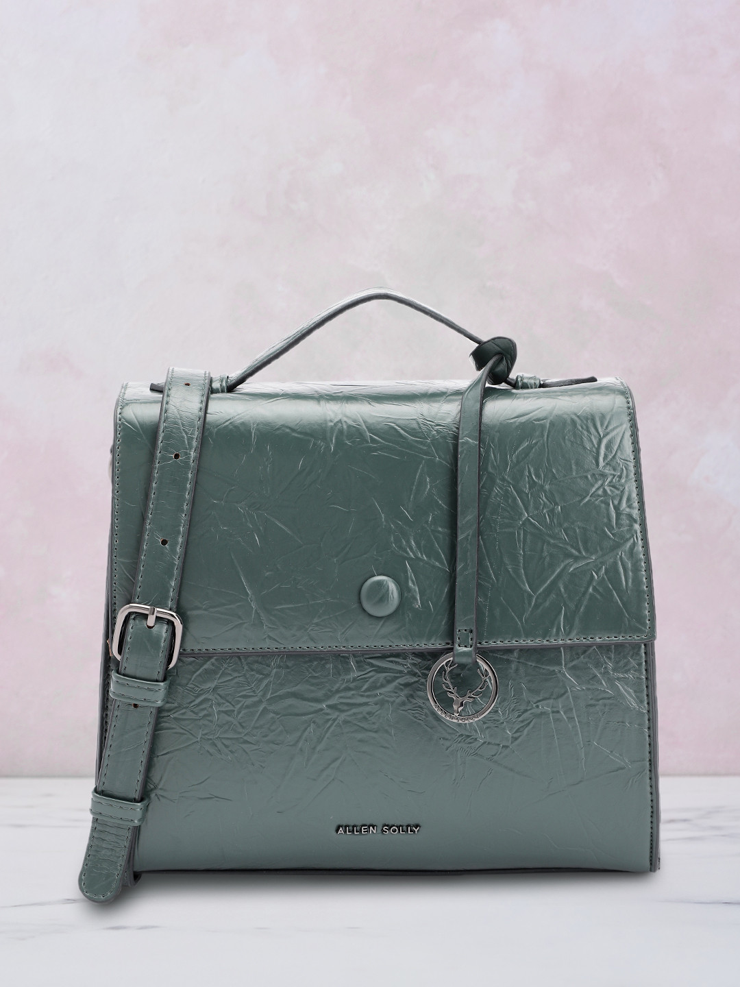 

Allen Solly Textured Satchel, Green