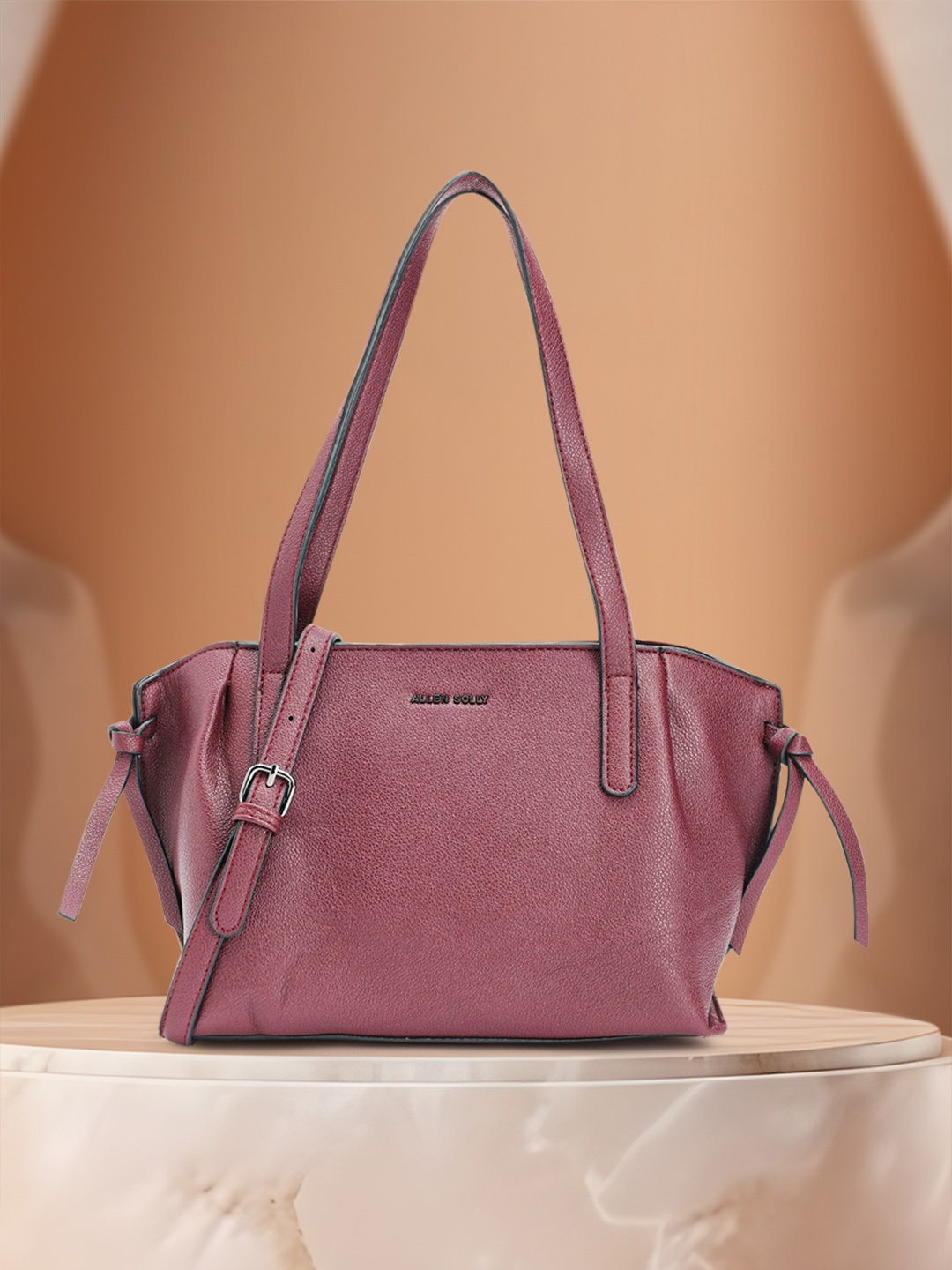 

Allen Solly Textured PU Structured Shoulder Bag with Tasselled Detail, Burgundy
