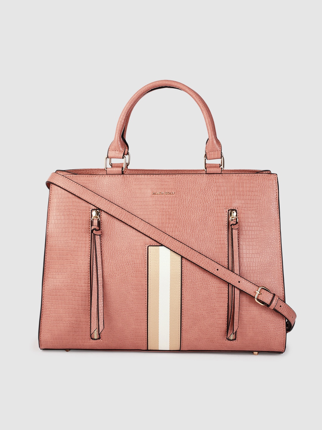 

Allen Solly Pink Textured Handheld Bag