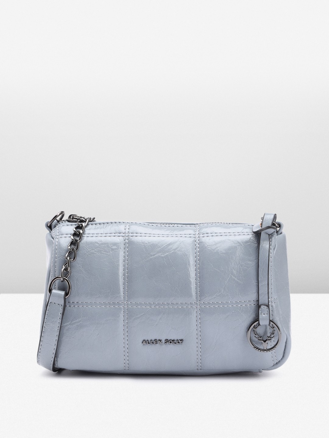 

Allen Solly Geometric Textured Sling Bag, Grey