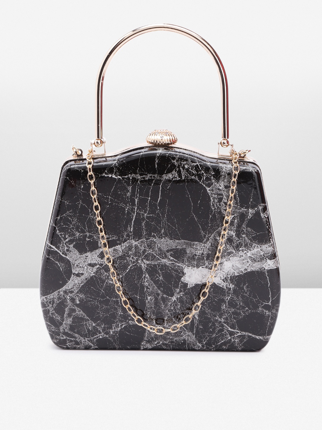 

Allen Solly Textured Purse Clutch With Wrist Loop, Black