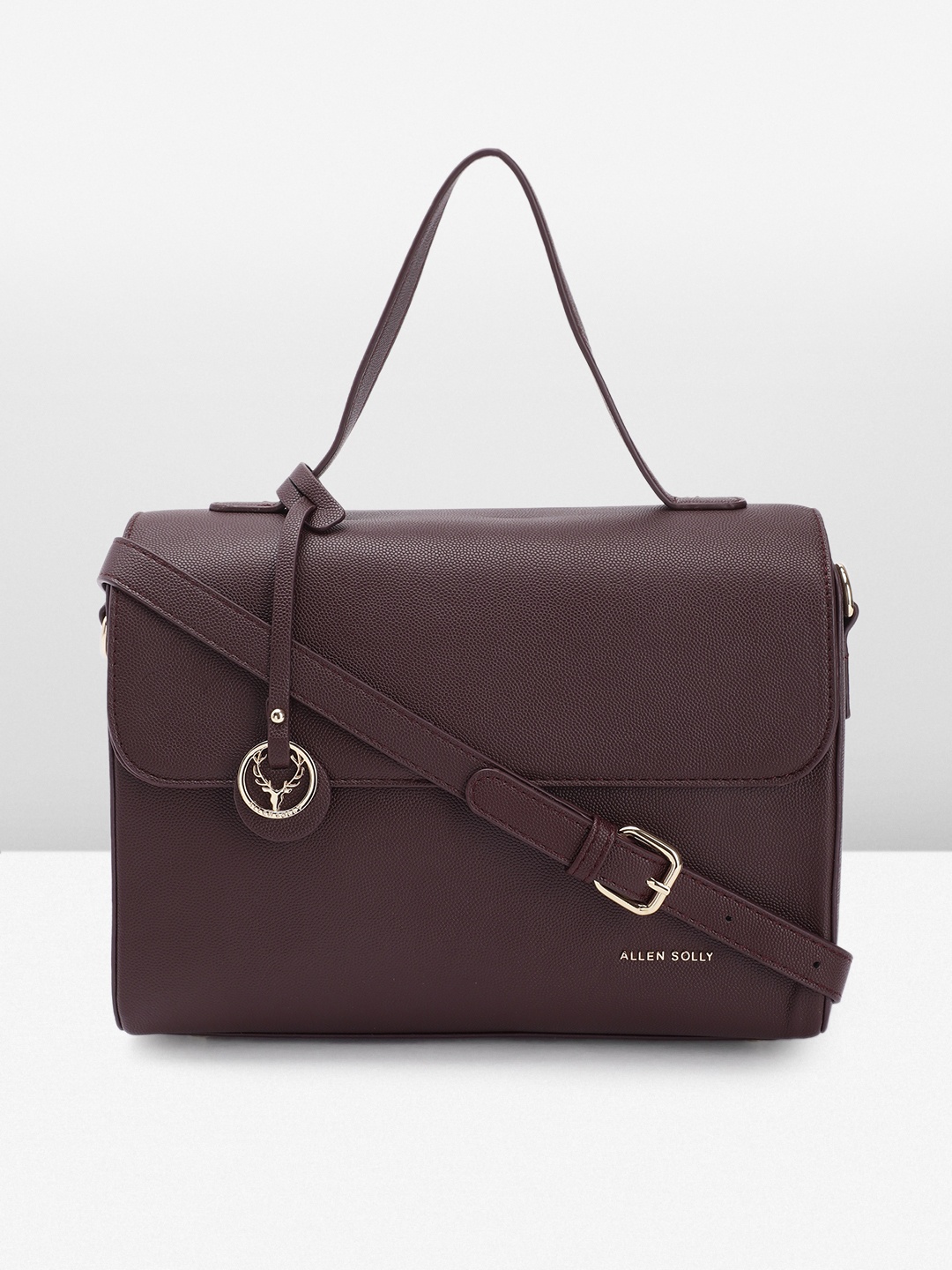 

Allen Solly Solid Satchel, Burgundy